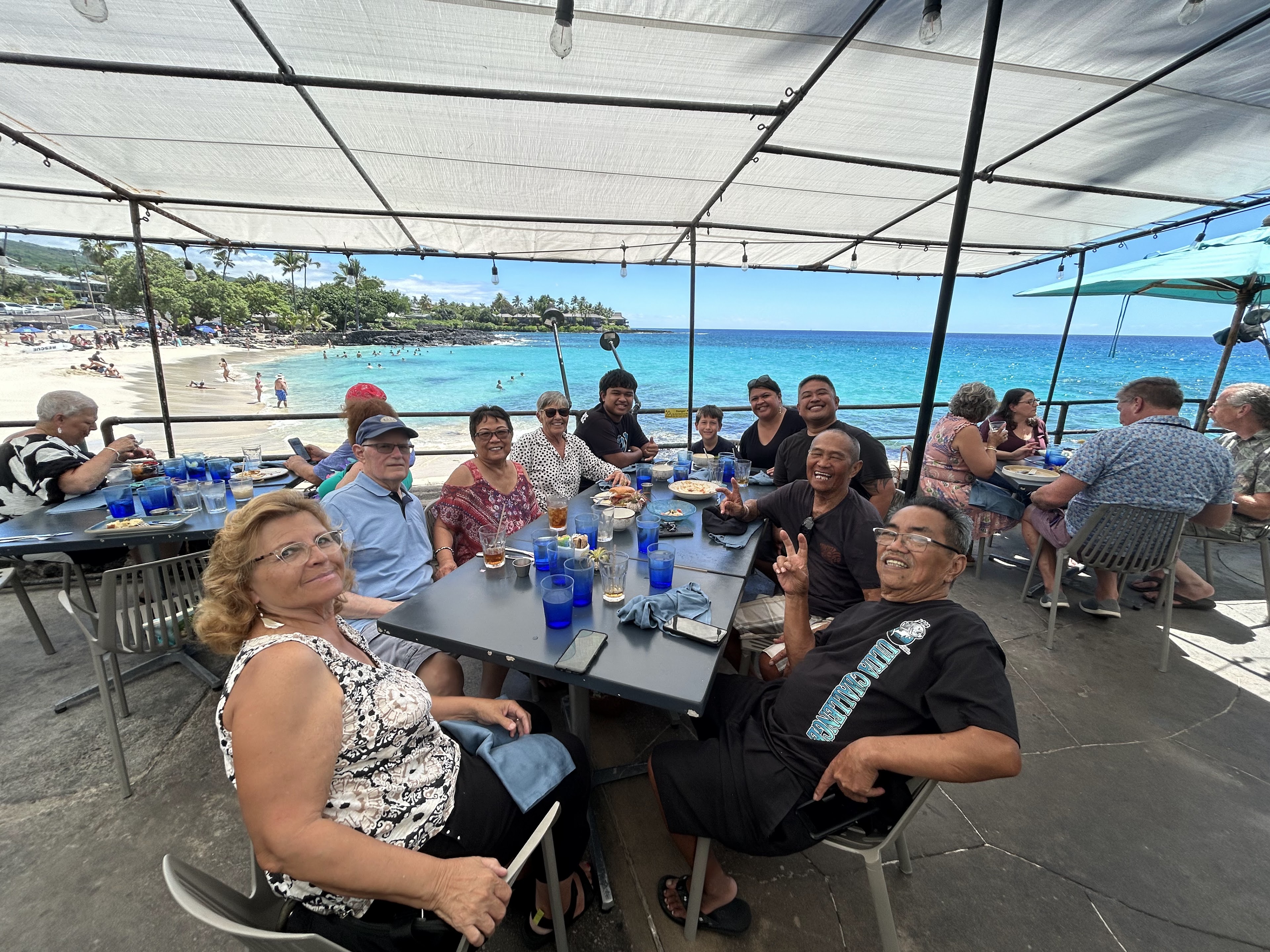 A group of people sitting at a table