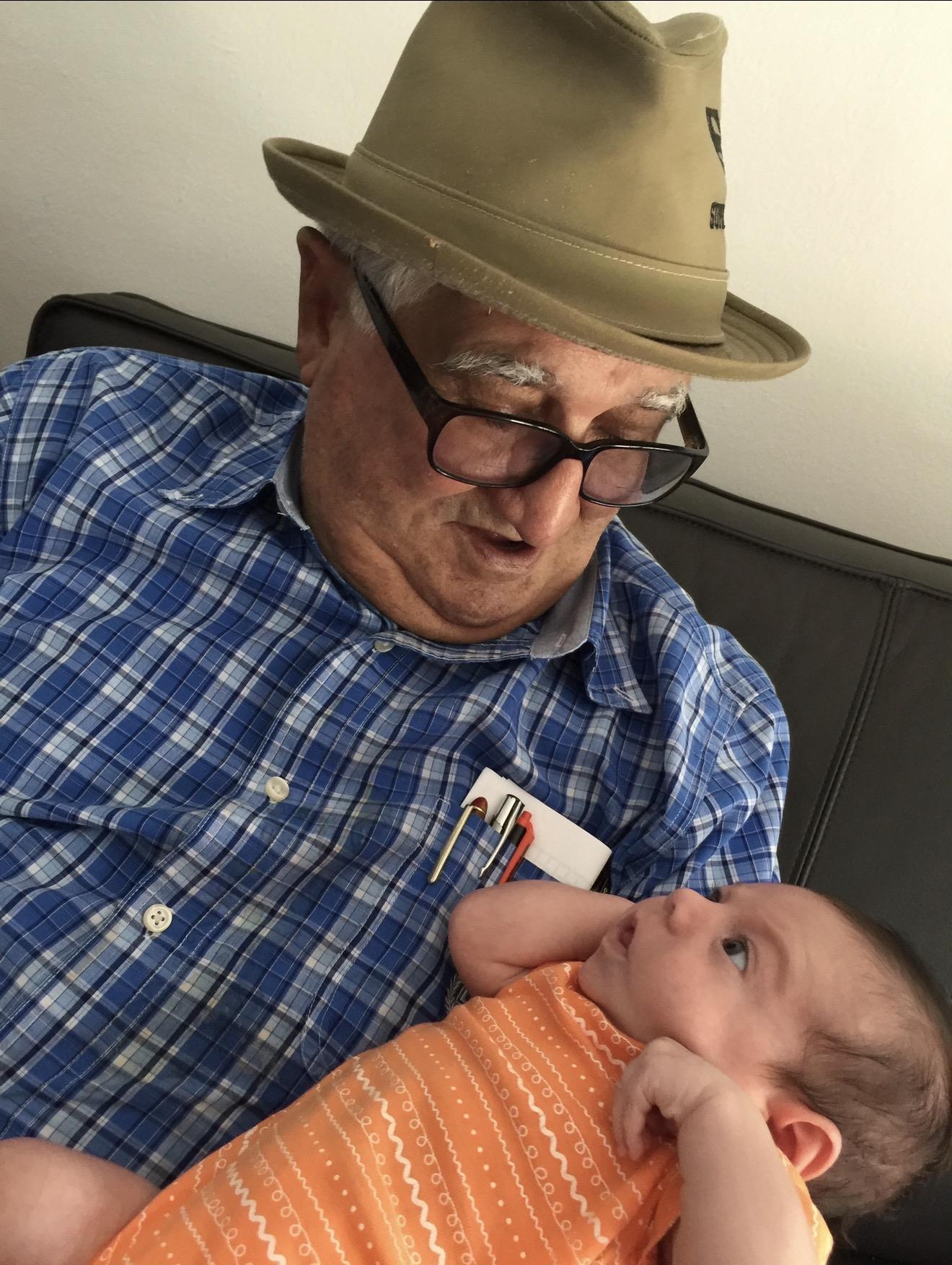 A man holding a baby