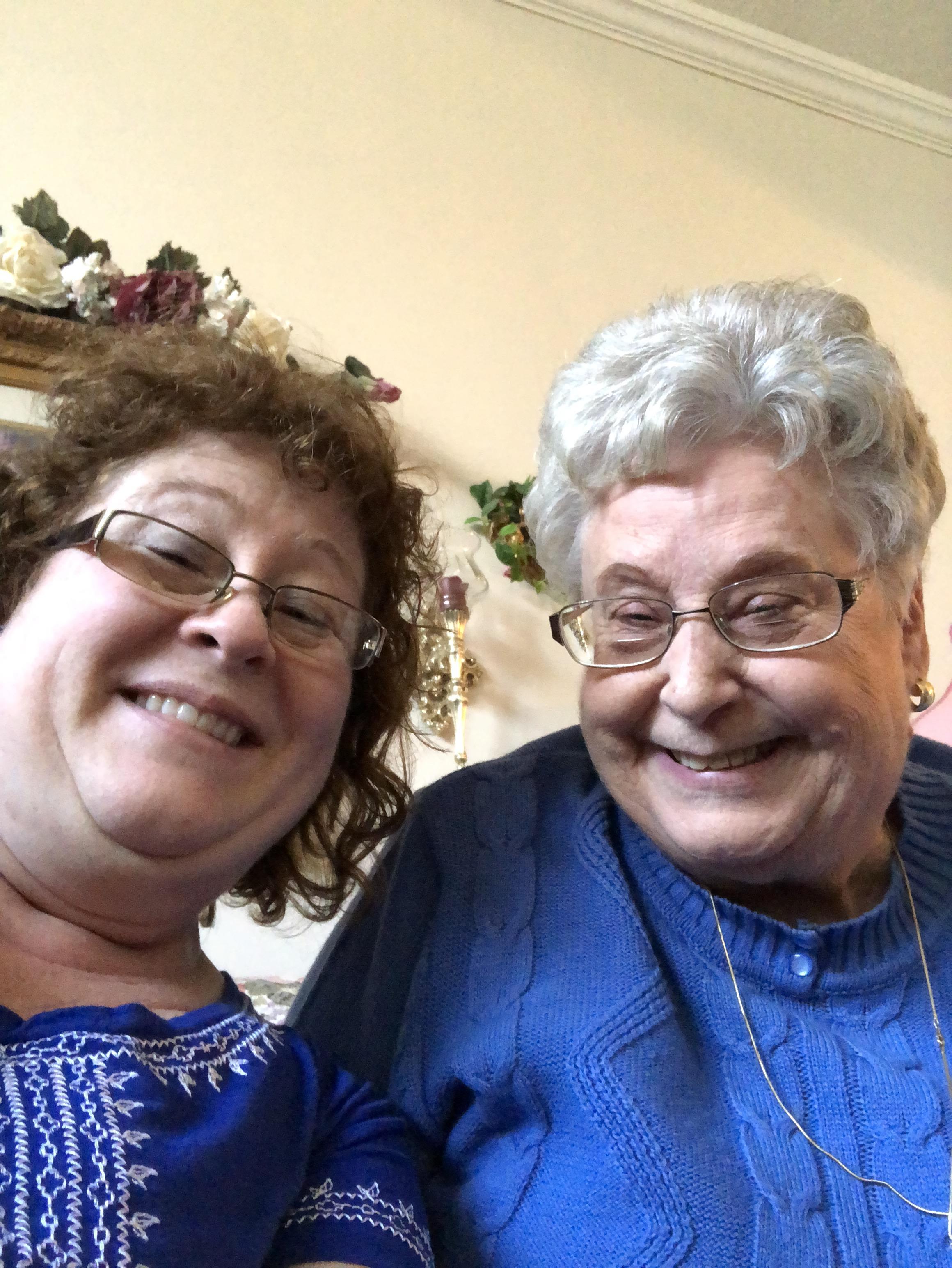 Two women taking a selfie