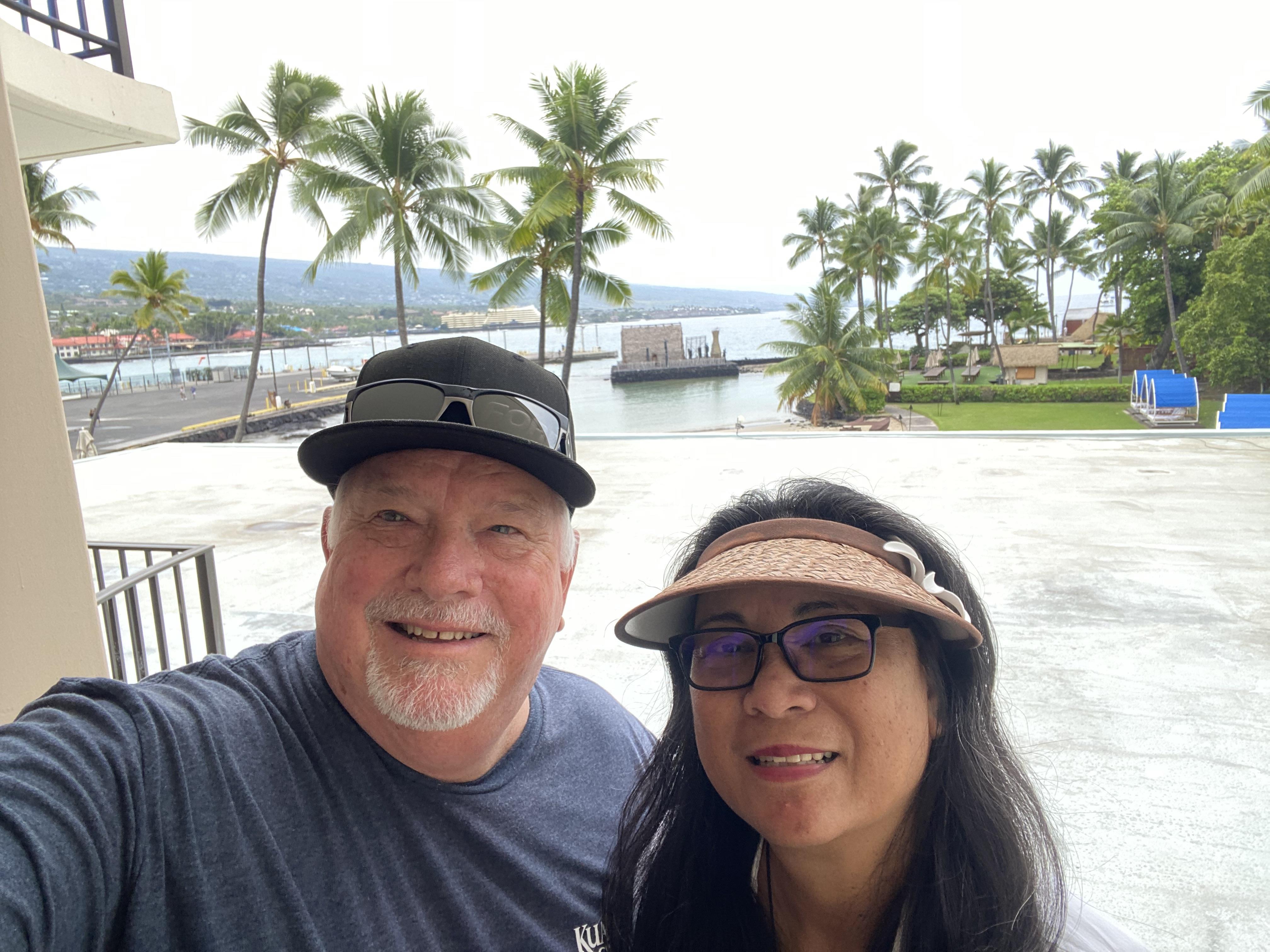 A man and woman taking a selfie