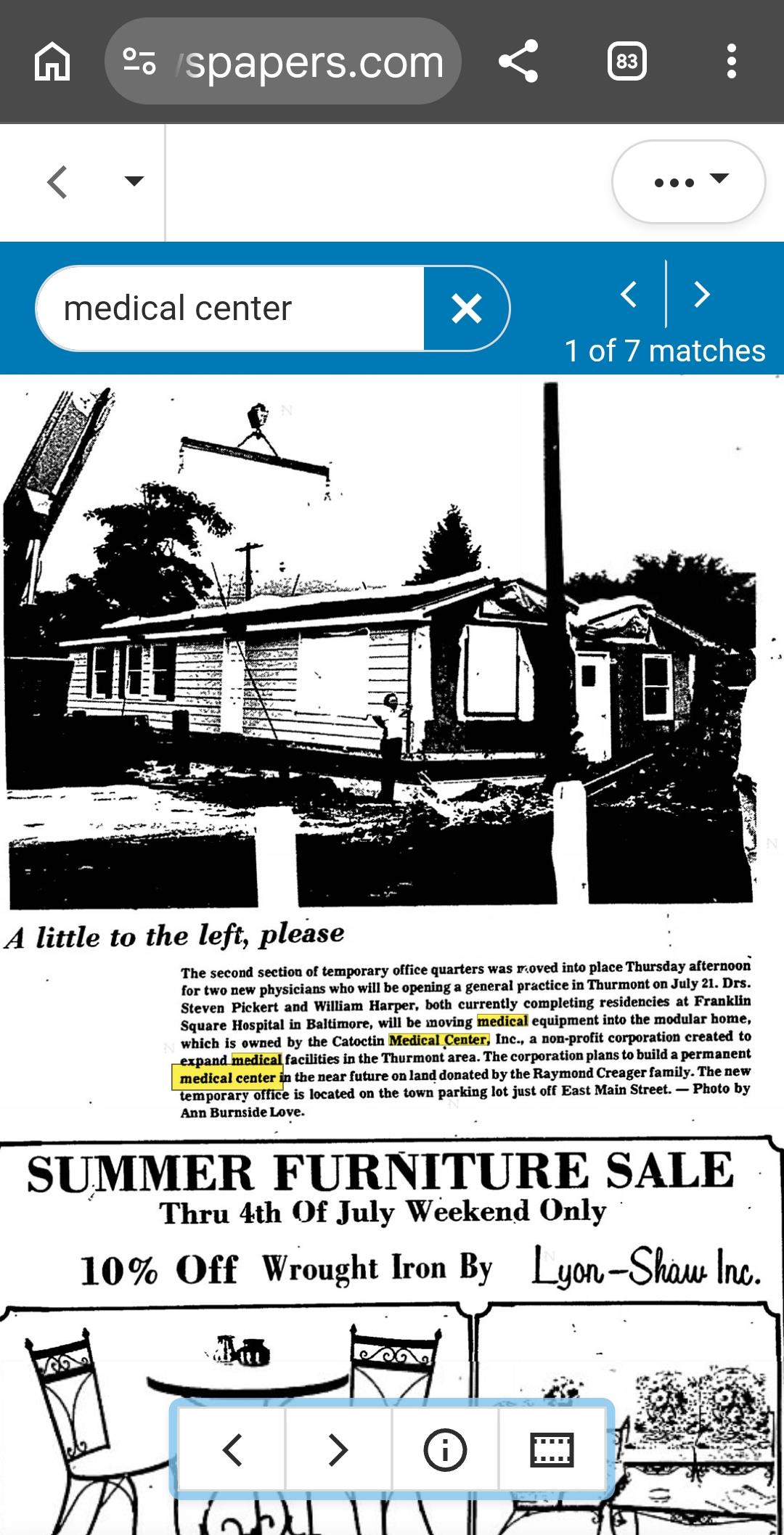 A newspaper article about a house