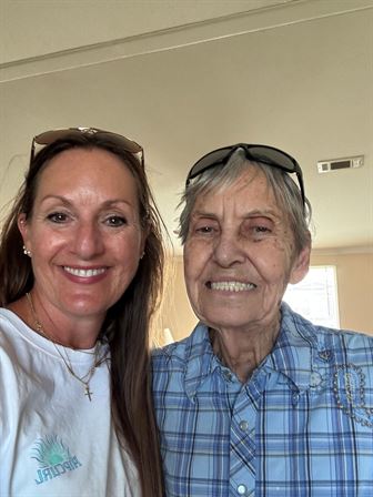 Two women taking a selfie