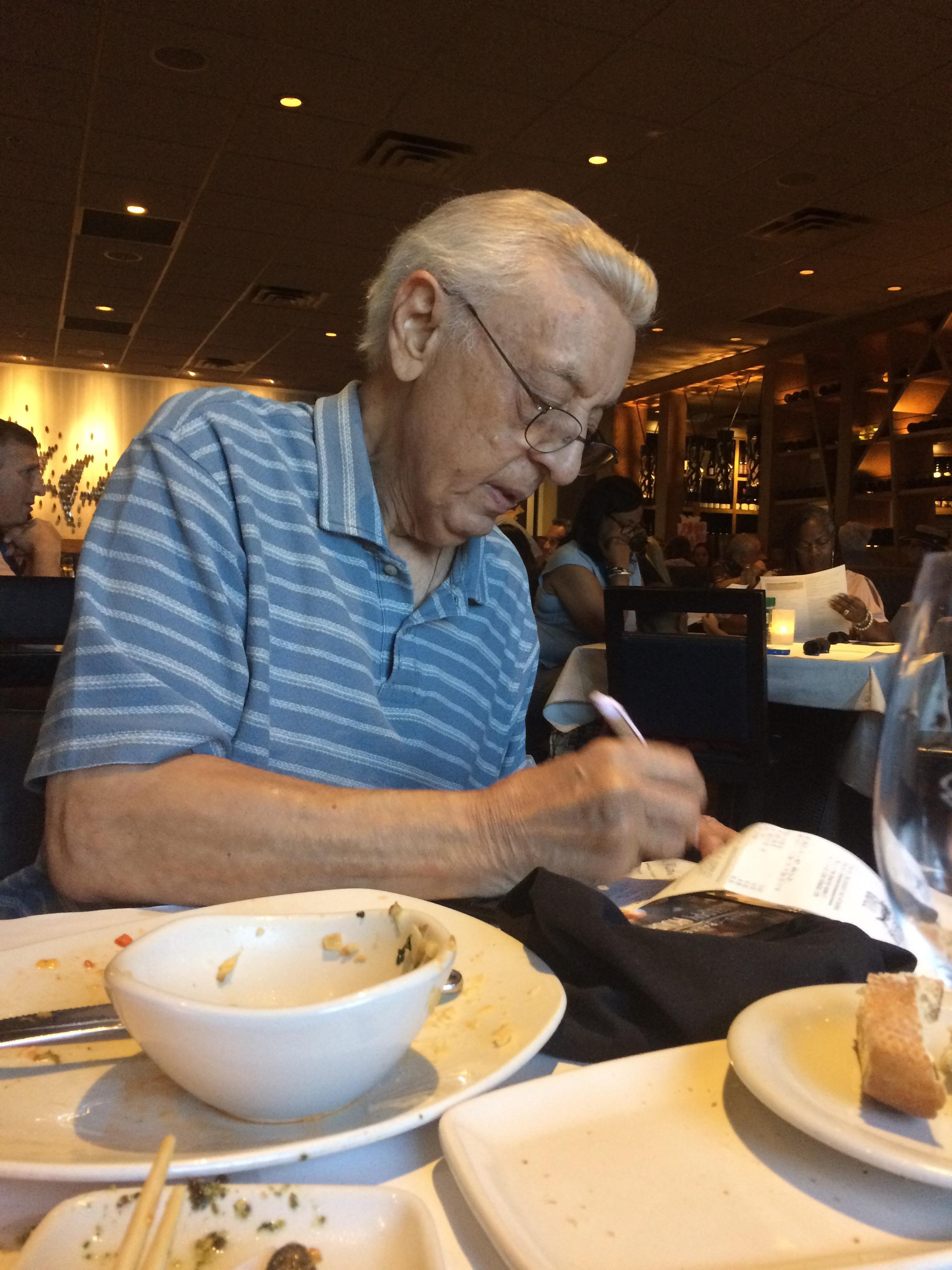 A man sitting at a table