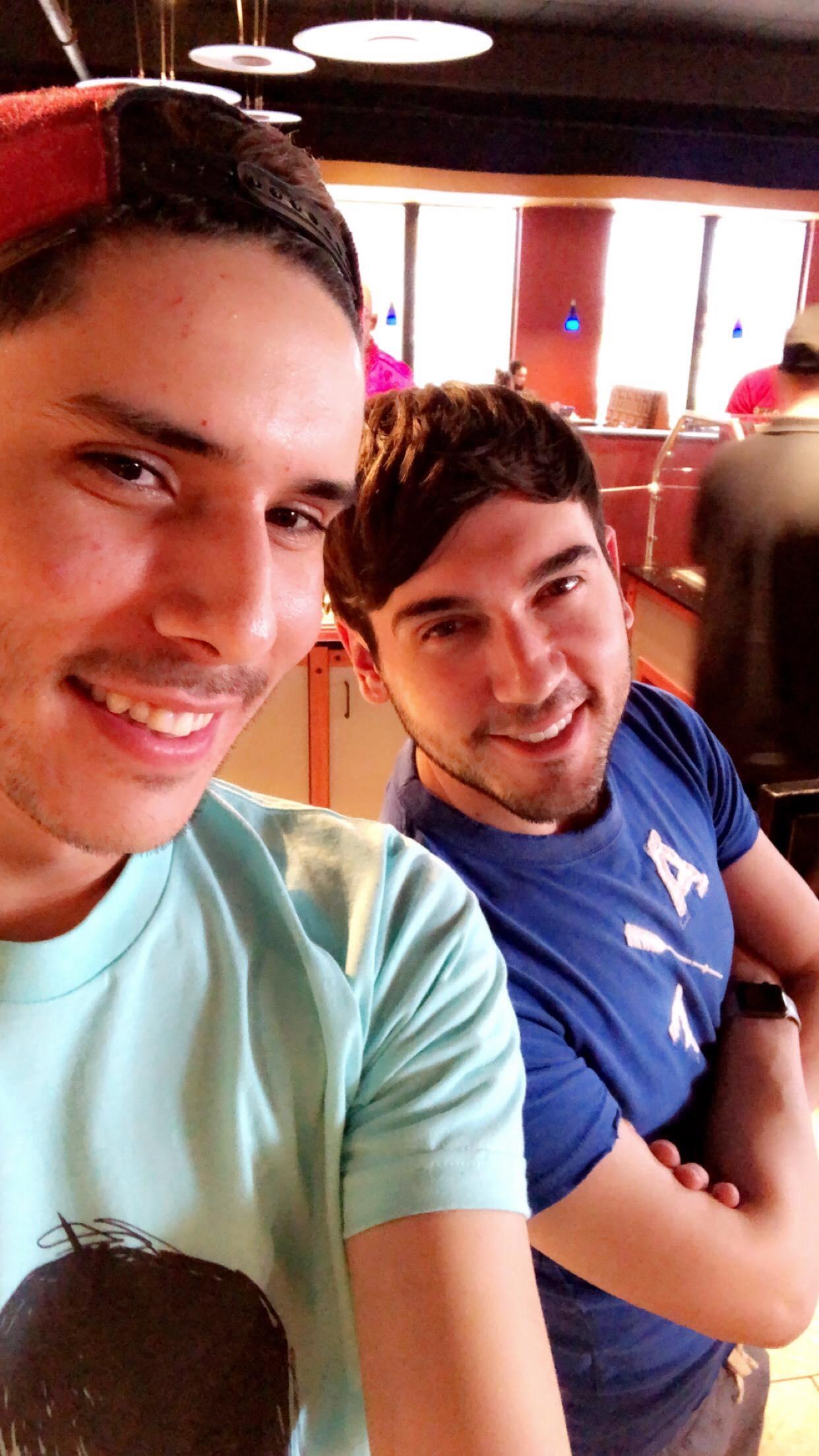 Two men taking a selfie
