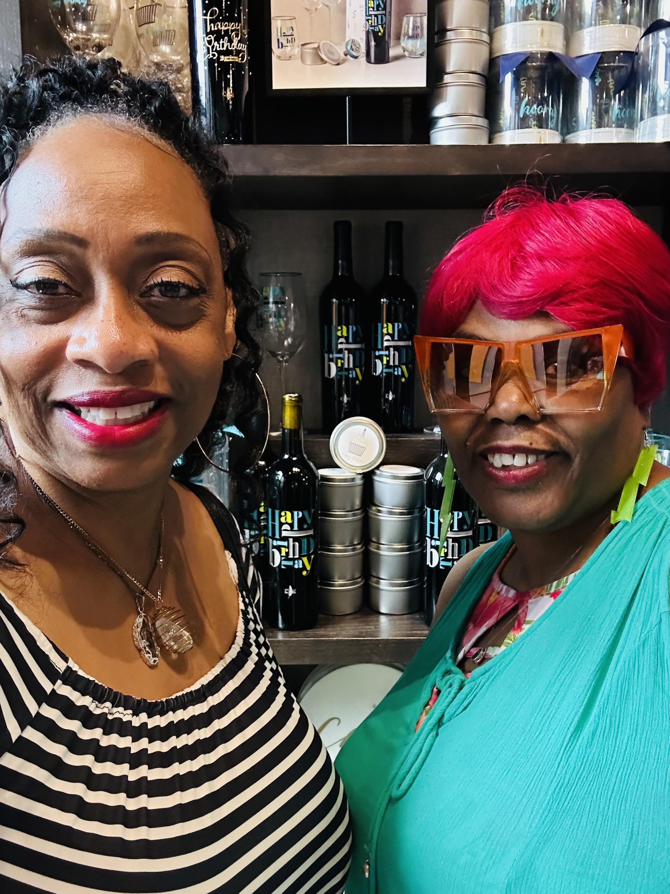 Two women smiling at the camera