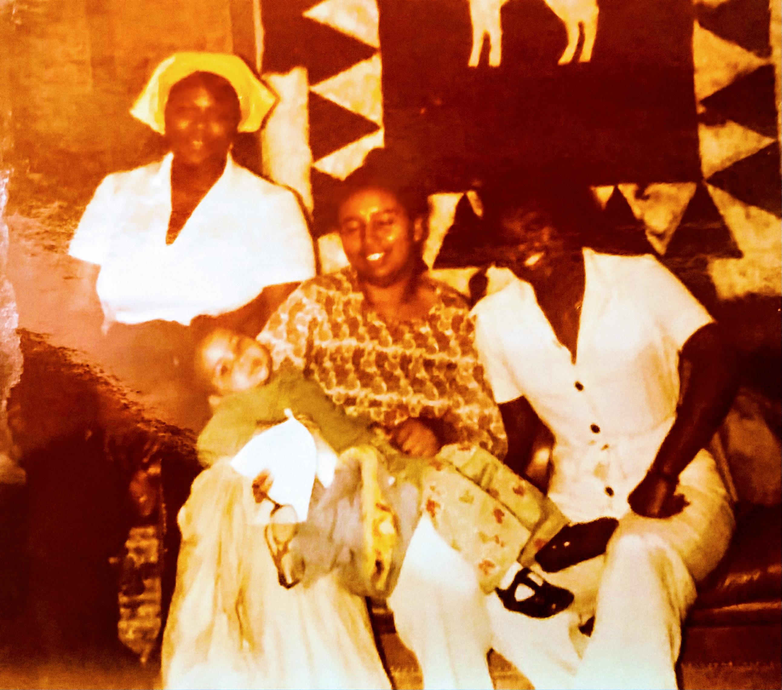 A group of people sitting together