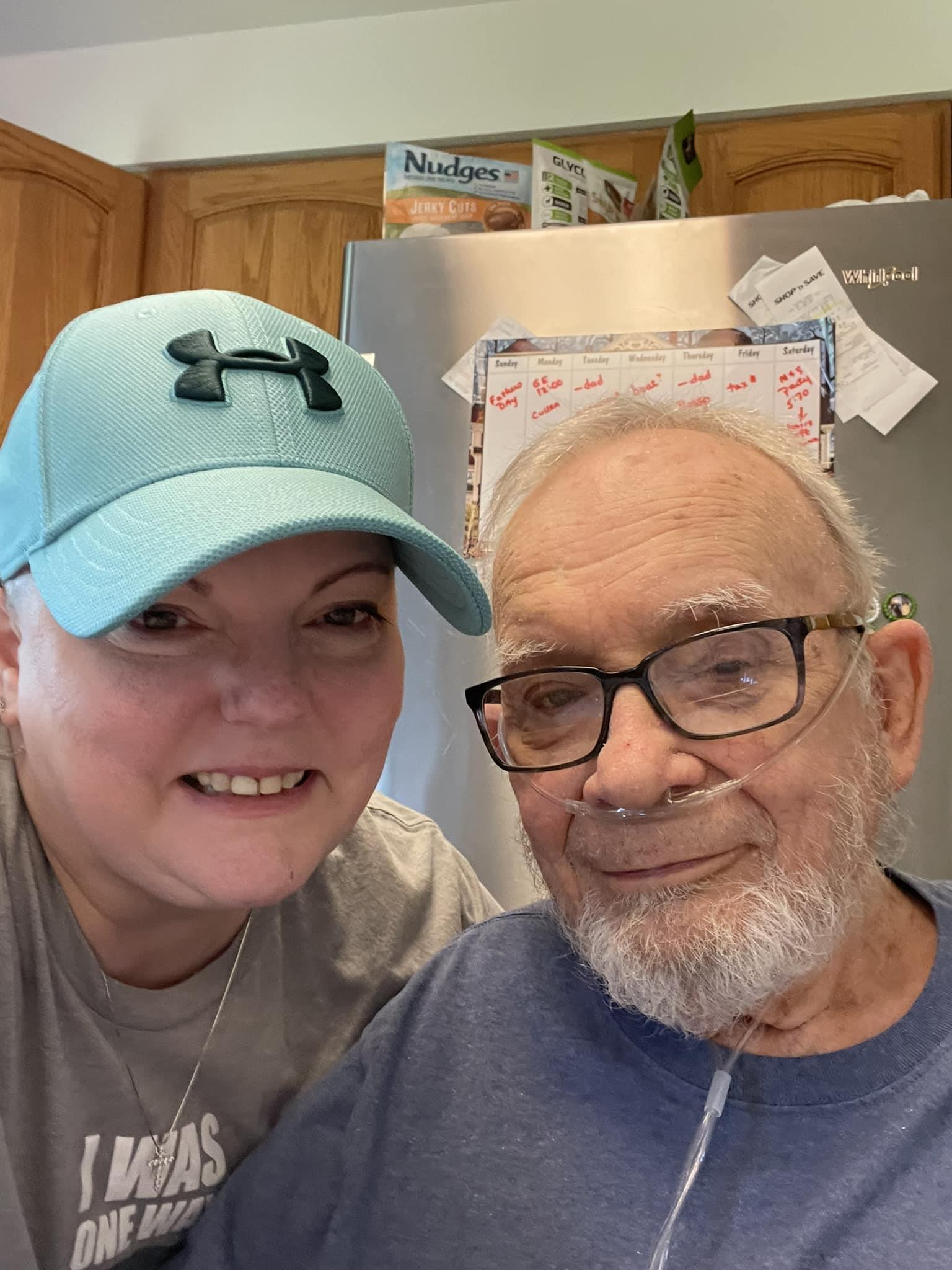 A woman and man taking a selfie