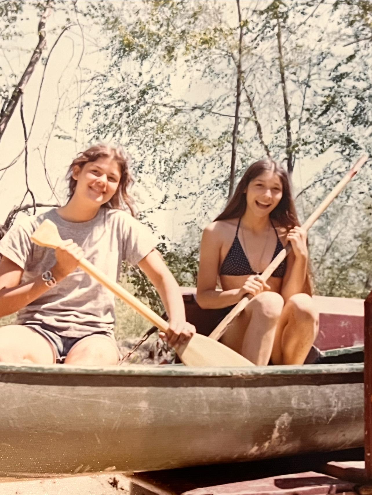 Two women in a boat