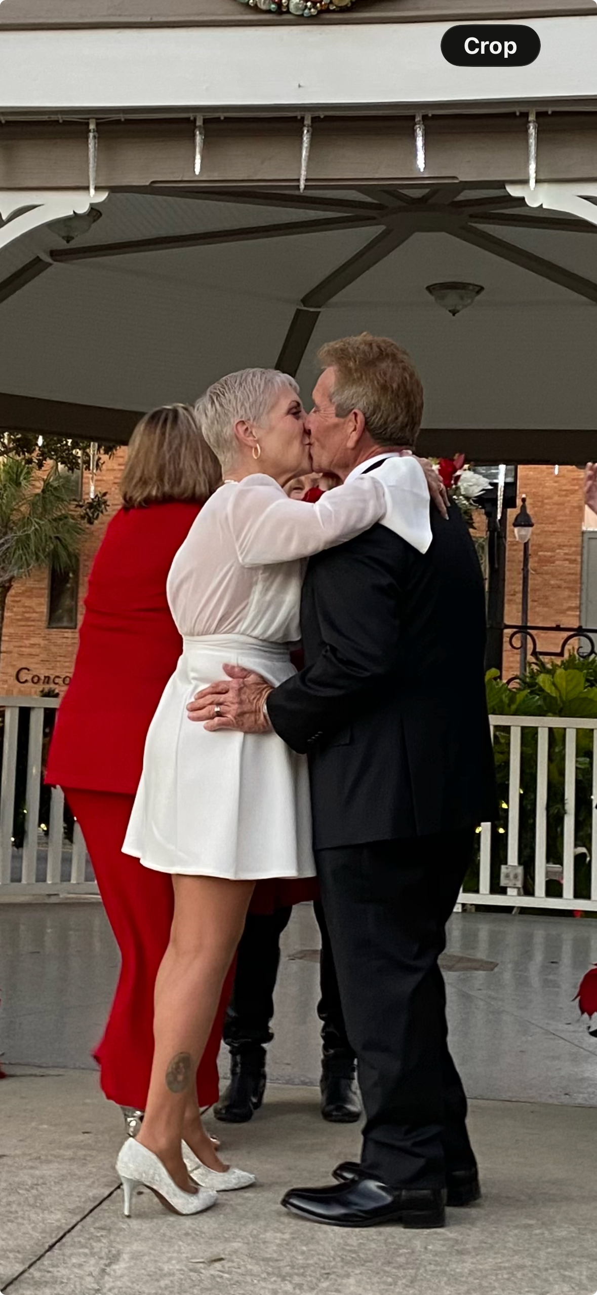 A man and woman kissing