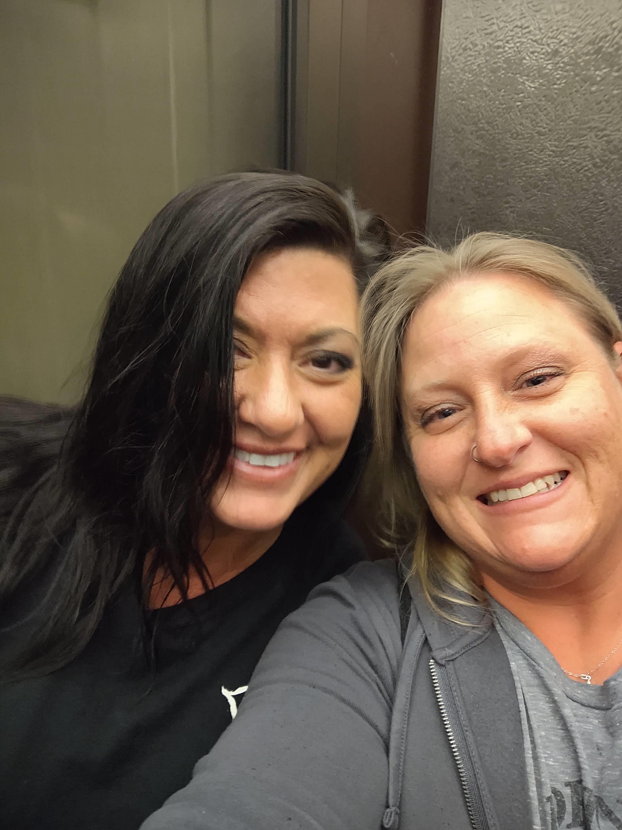 Two women taking a selfie