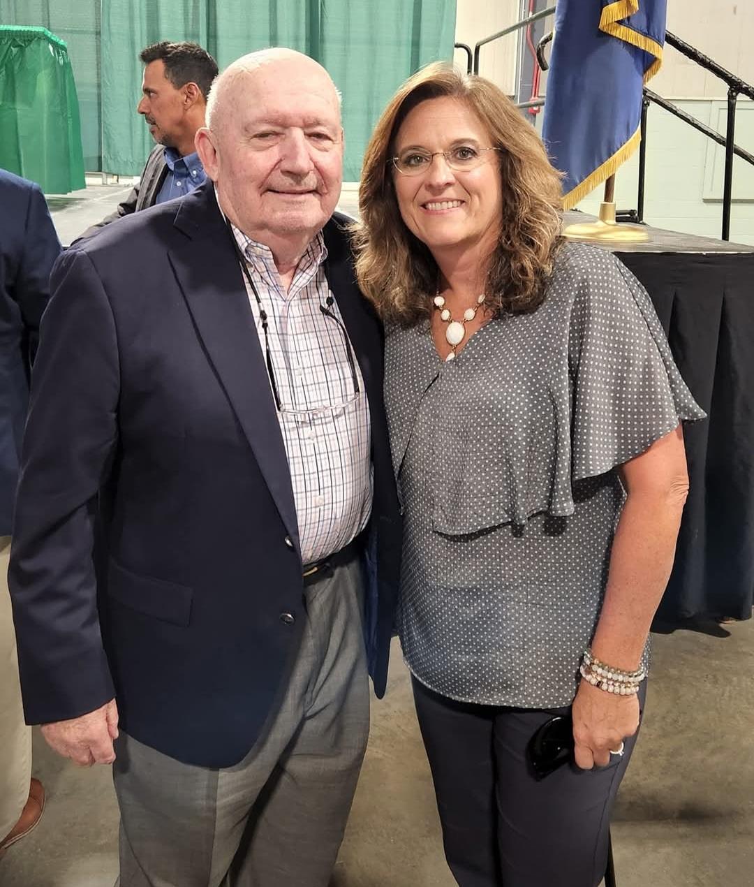 A man and woman standing together