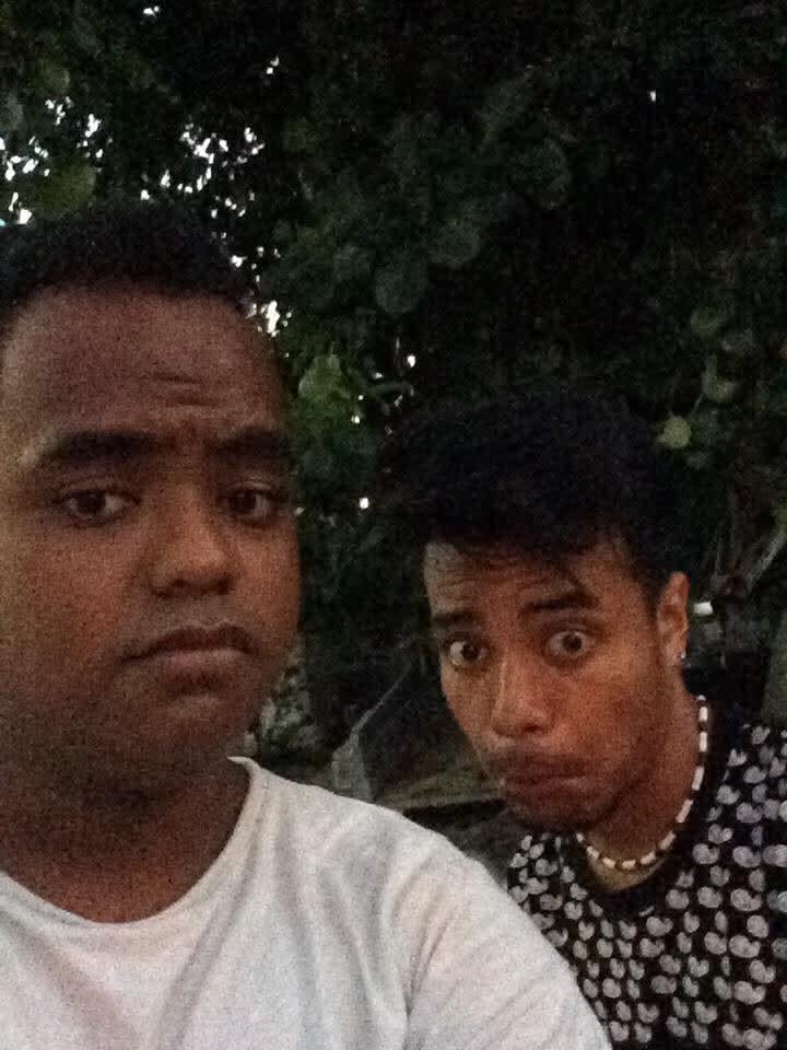 Two men taking a selfie