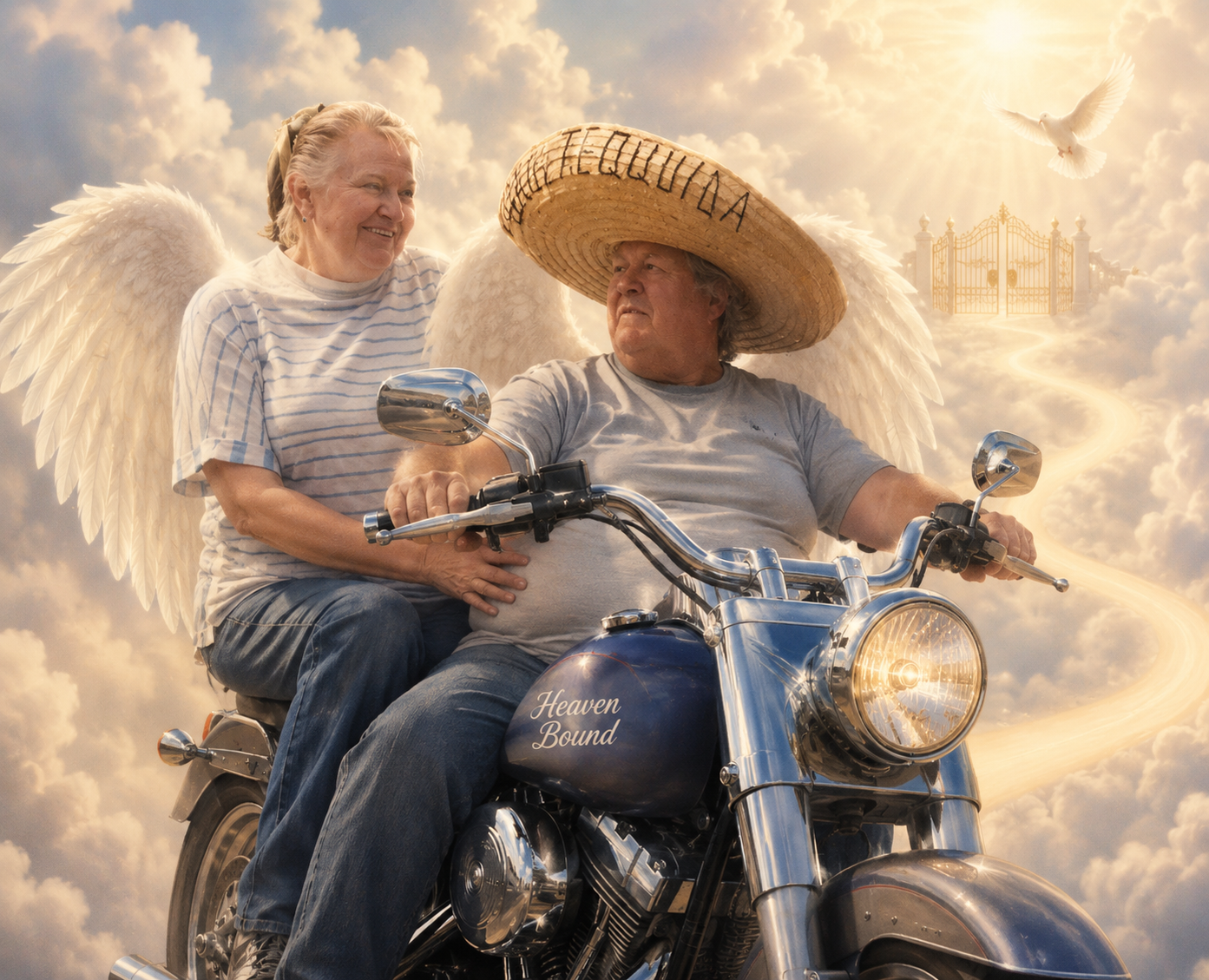 A man and woman on a motorcycle