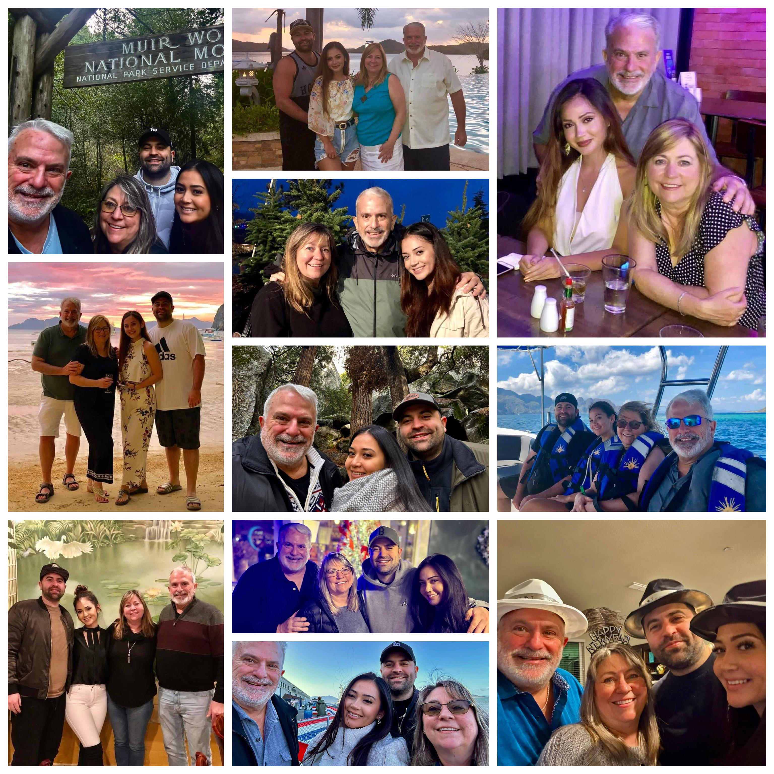 A collage of a group of people