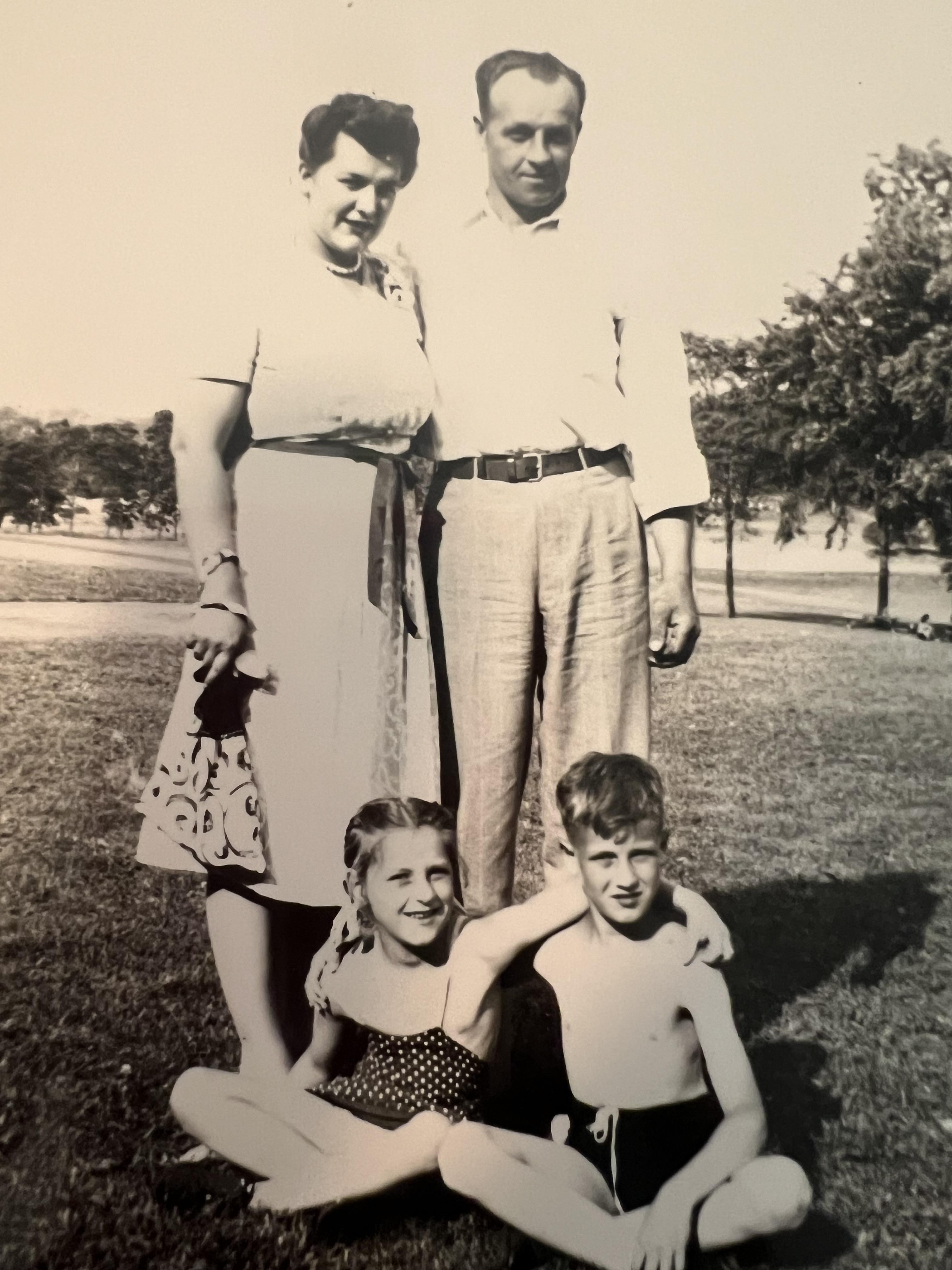 A family posing for a picture