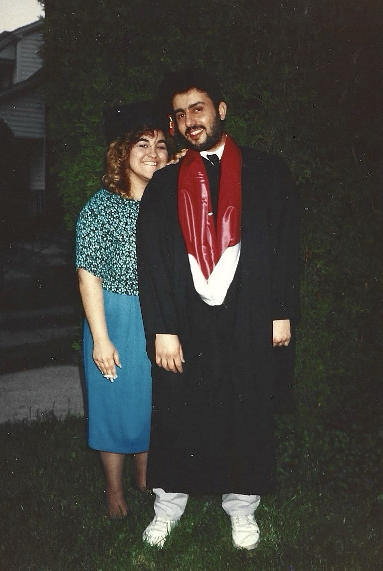 A man and woman standing together