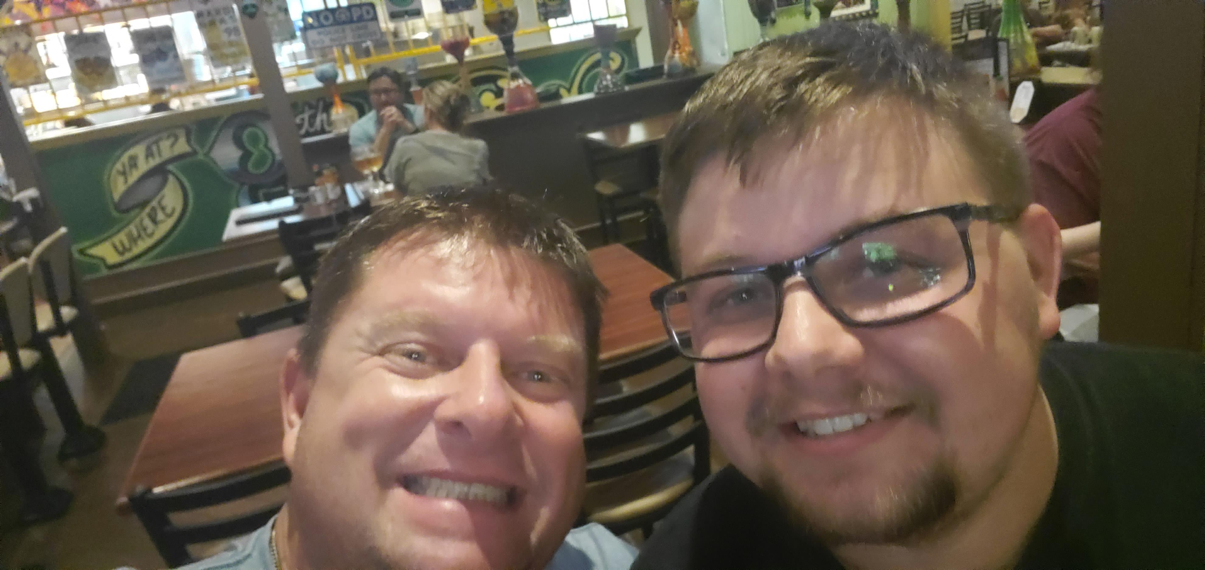 Two men taking a selfie