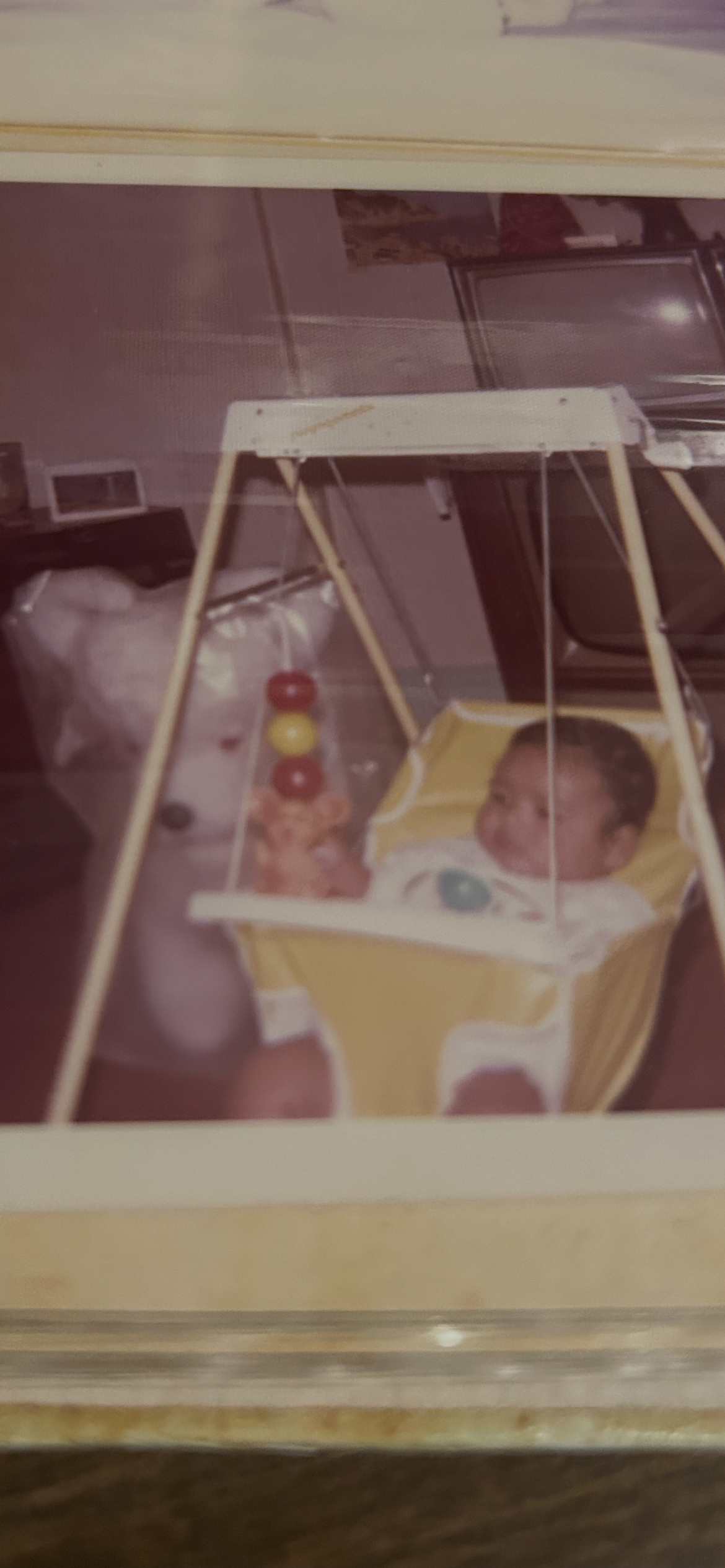 A baby in a swing