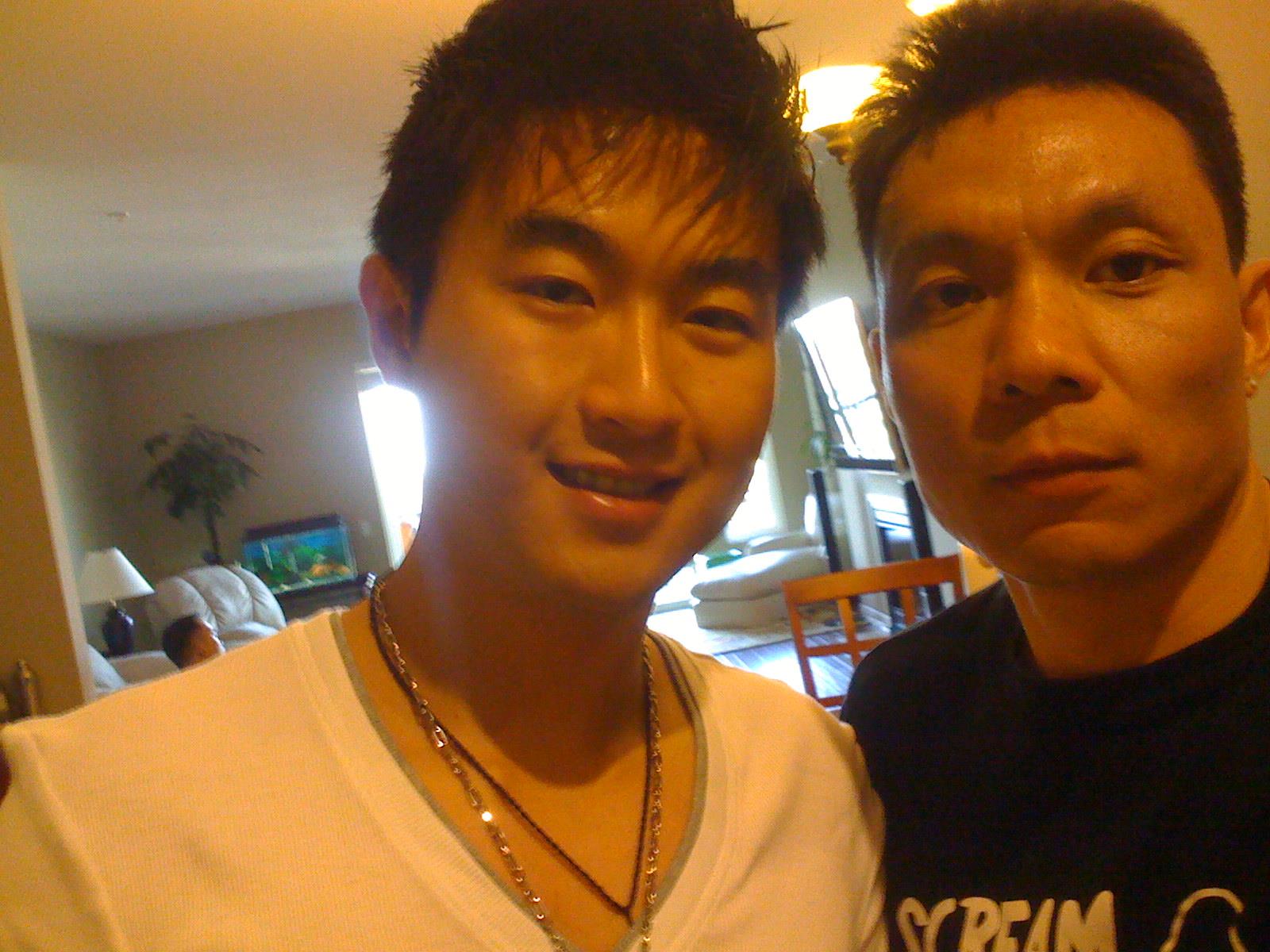 Two men taking a selfie