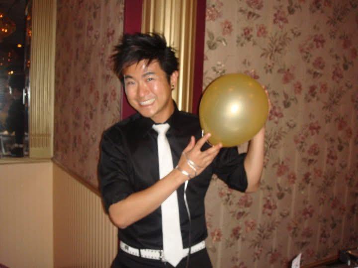 A man holding a balloon