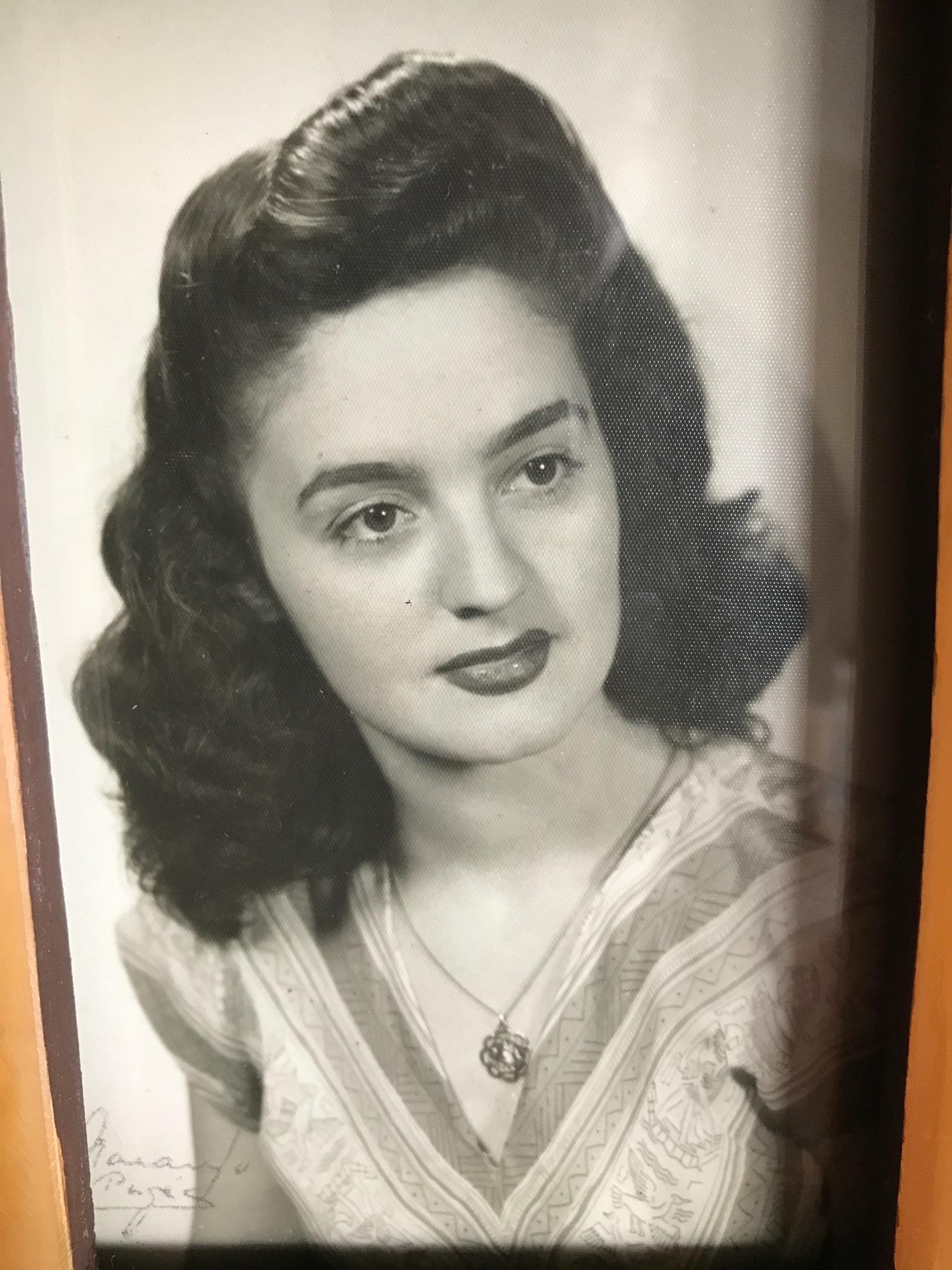 A black and white photo of a woman