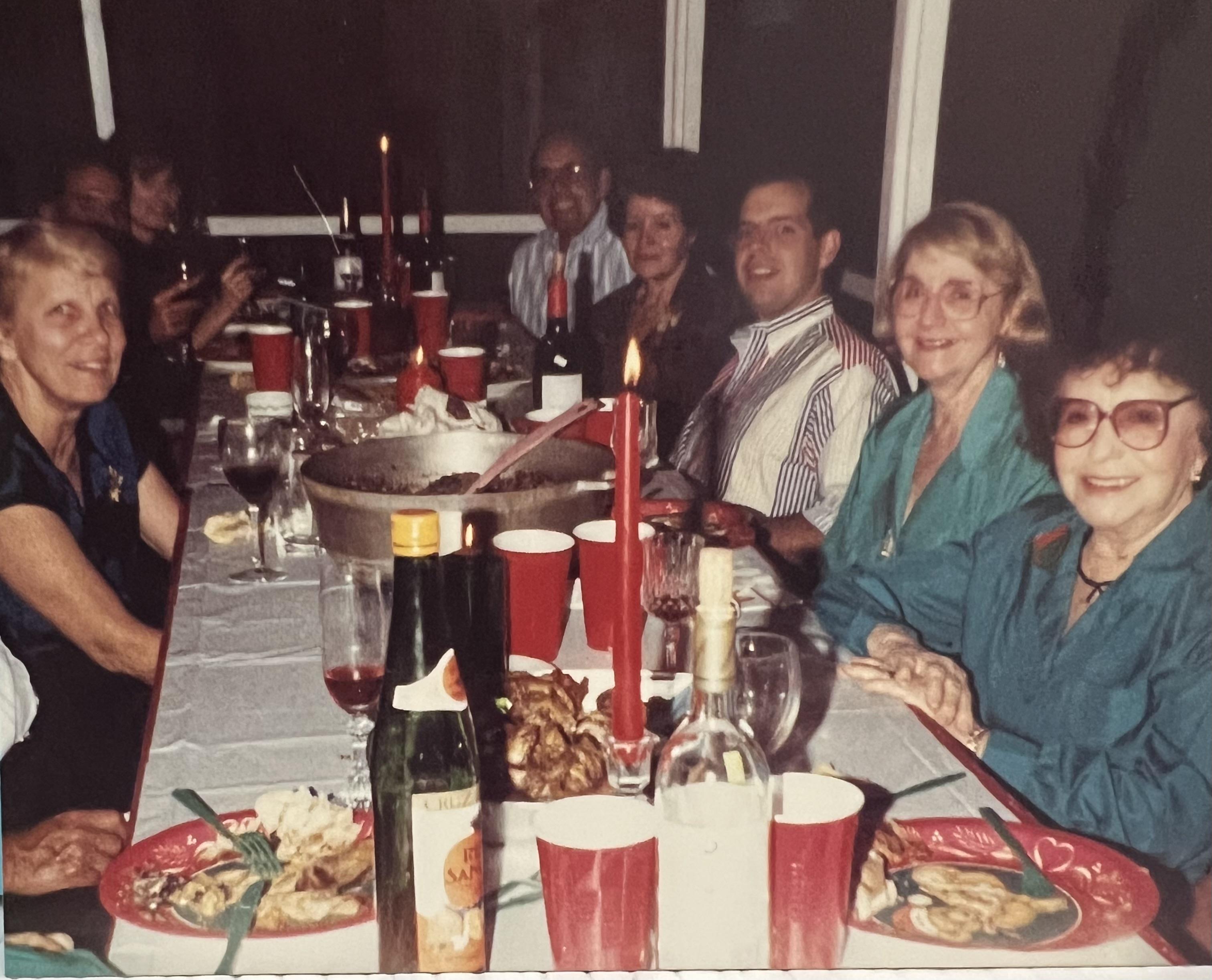 A group of people sitting at a table
