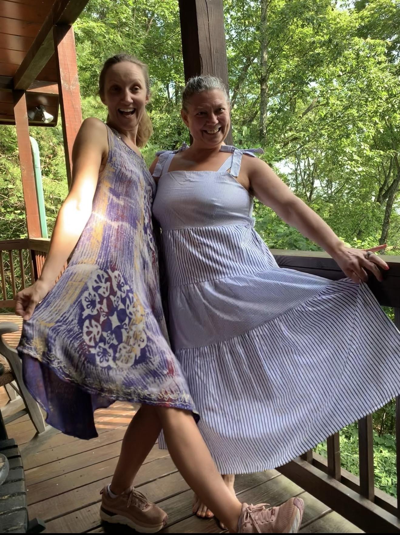 Two women posing for a picture