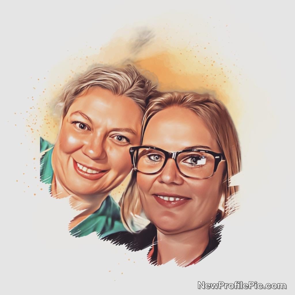 A couple of women with glasses