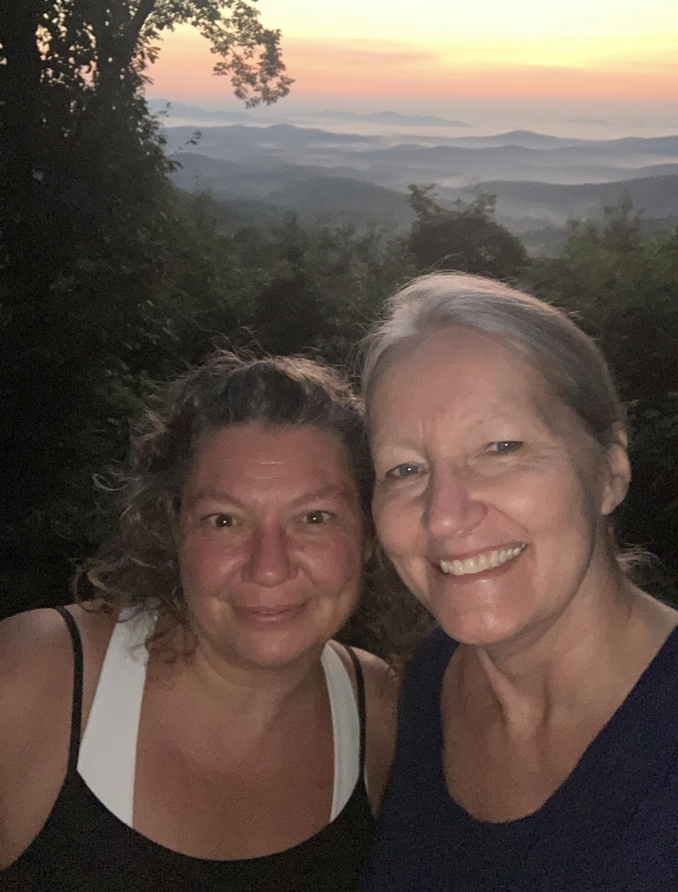Two women taking a selfie