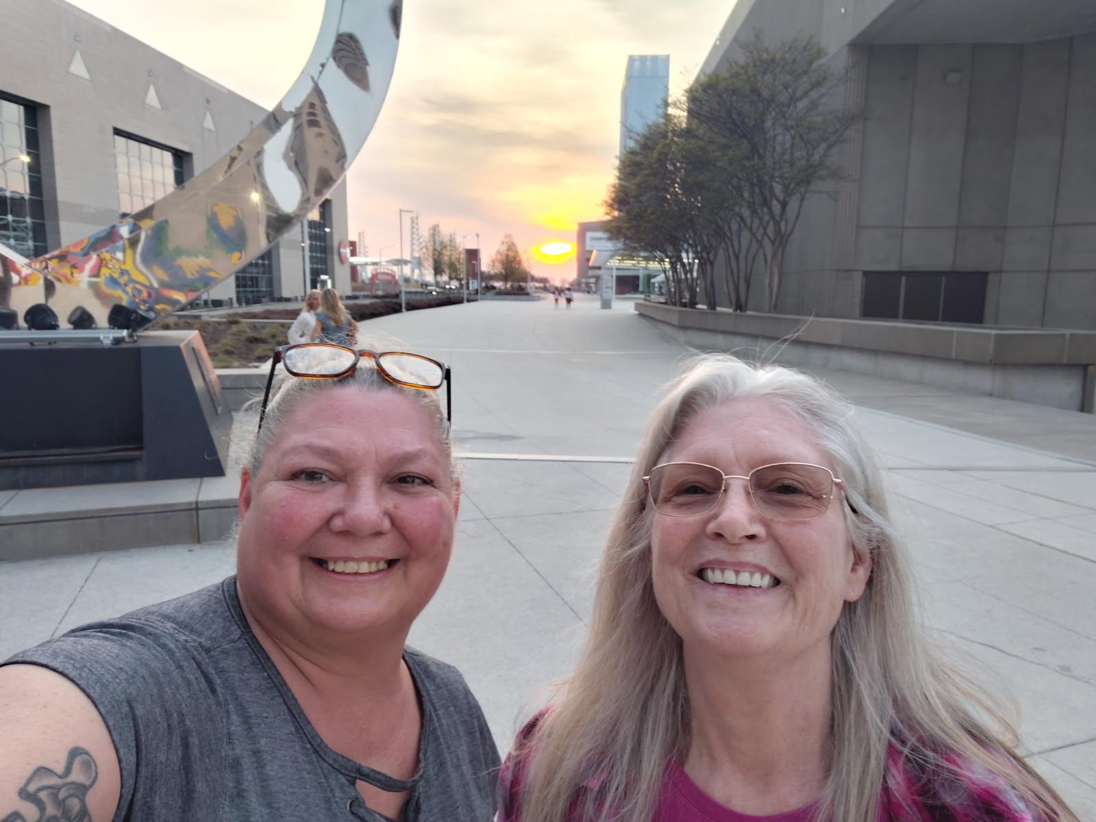 Two women taking a selfie