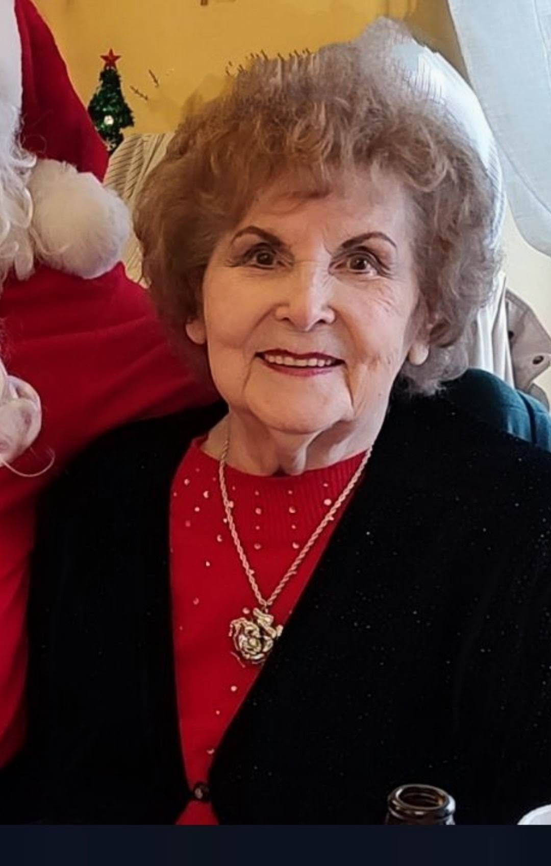 A woman smiling at camera
