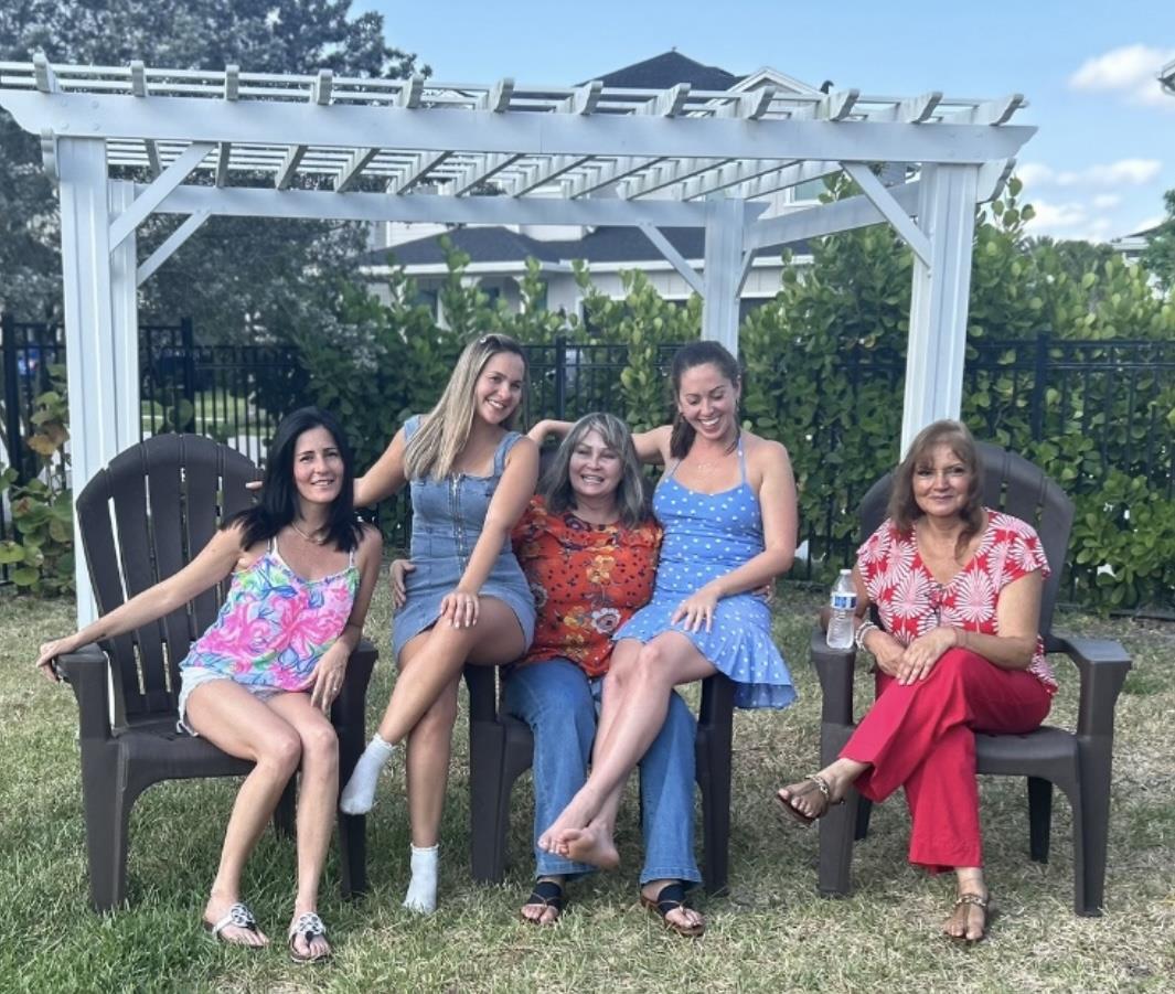 A group of women sitting on chairs