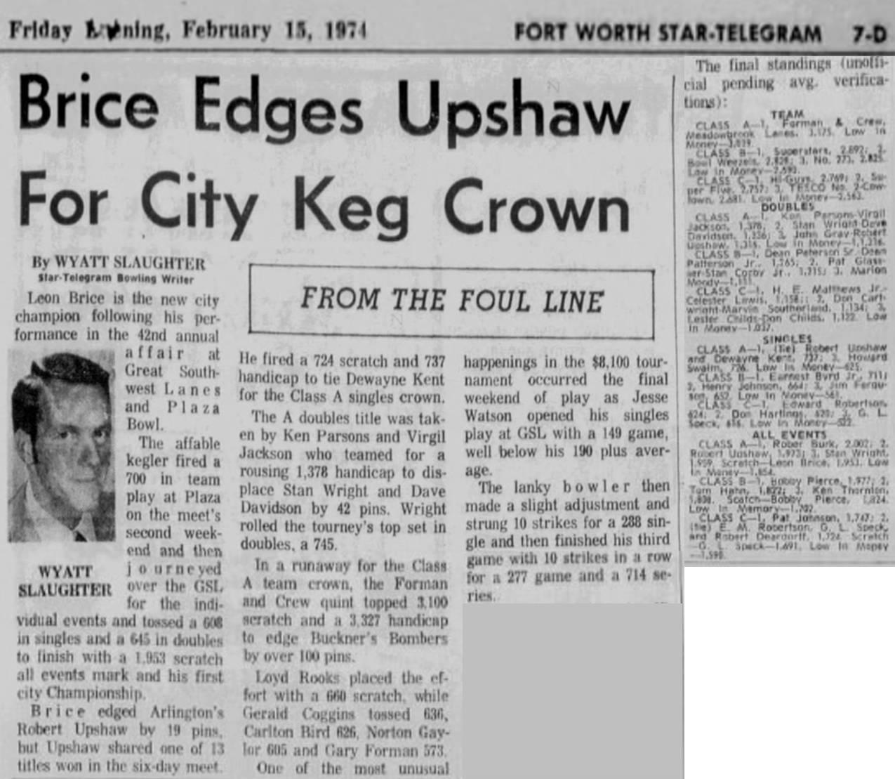 A newspaper article of a man