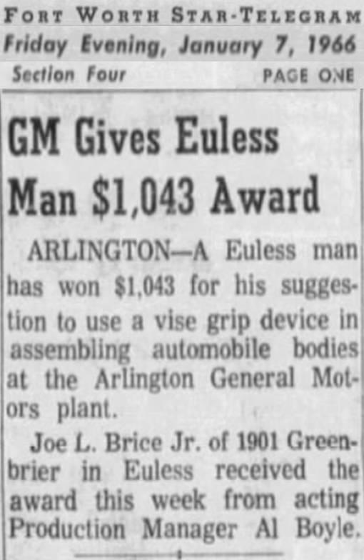 A newspaper article about an award