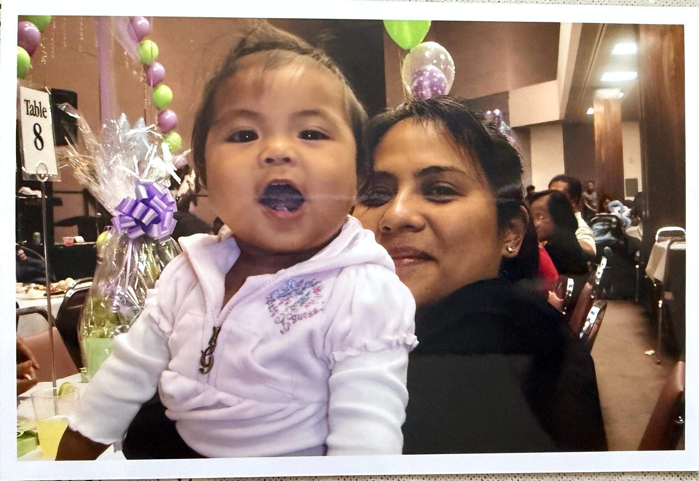 A woman and a baby