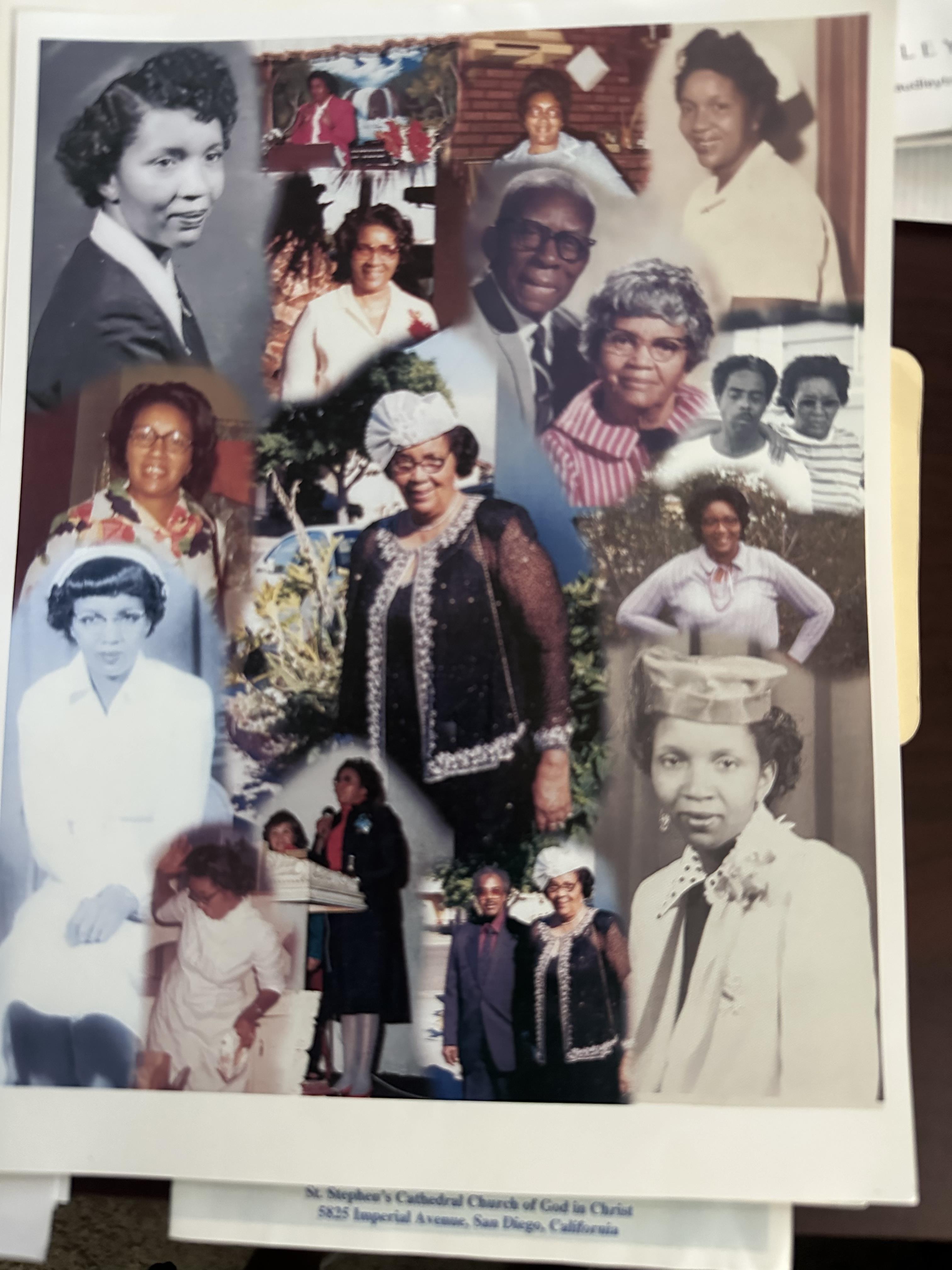 A collage of a woman