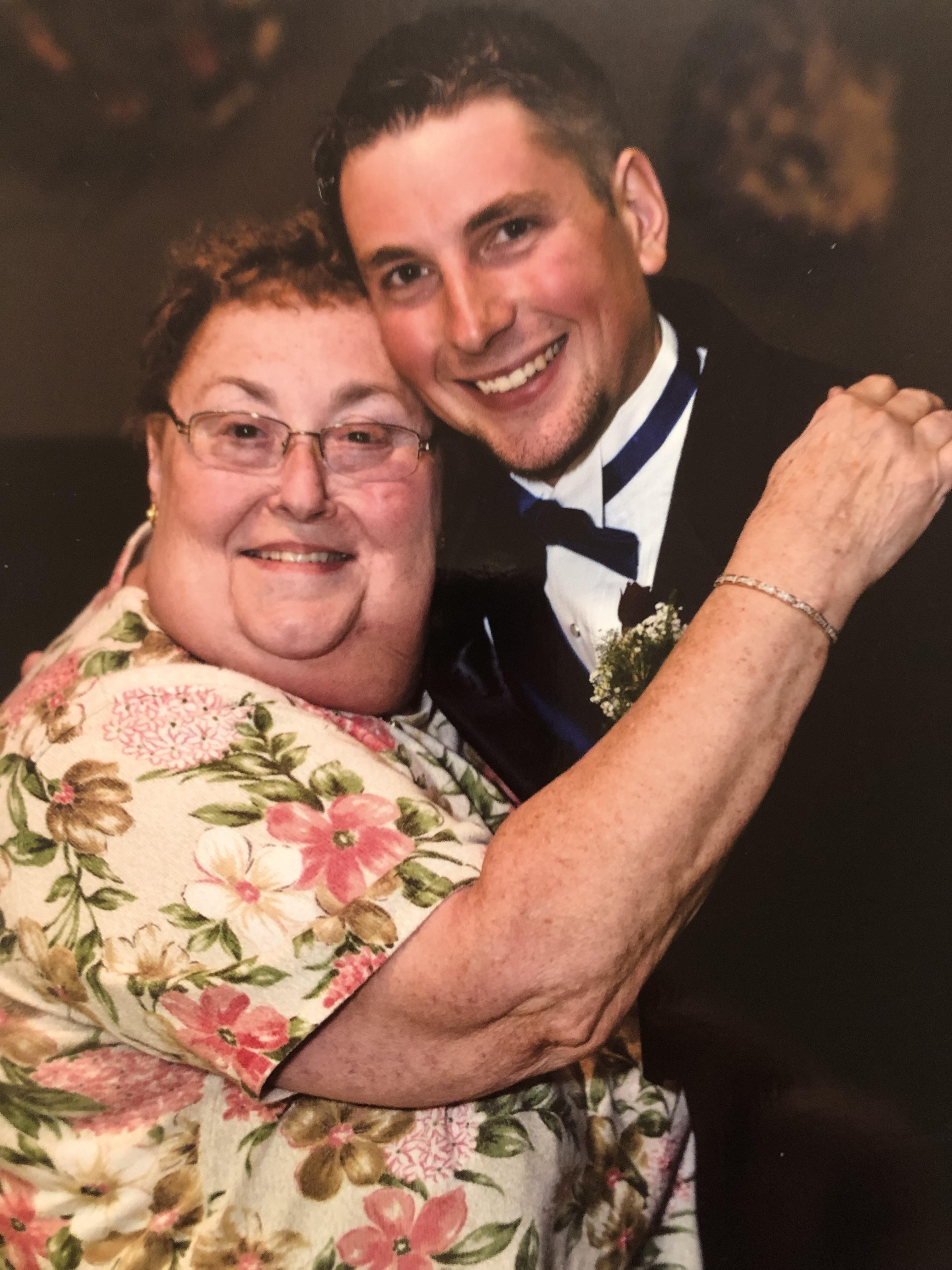A man and woman hugging