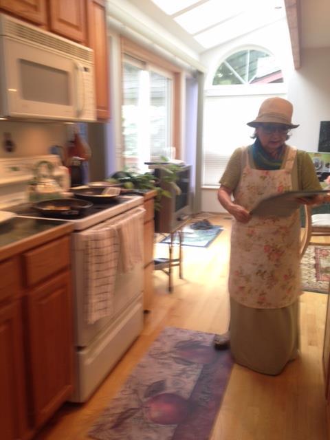 A woman in a kitchen