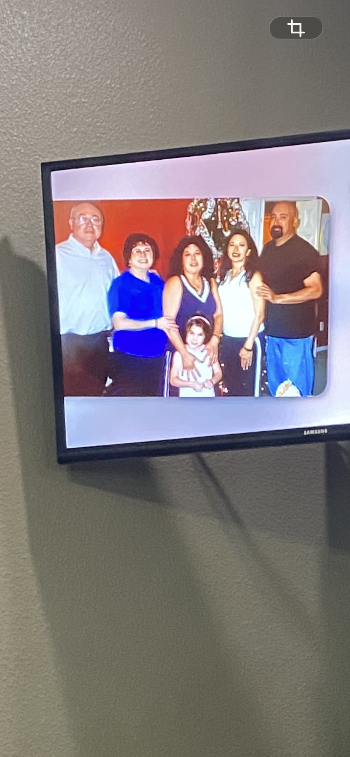 A group of people on a television