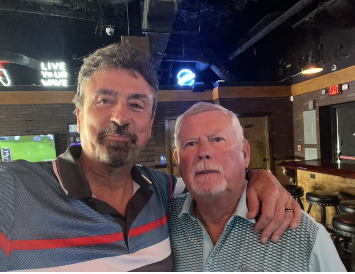 Two men taking a selfie