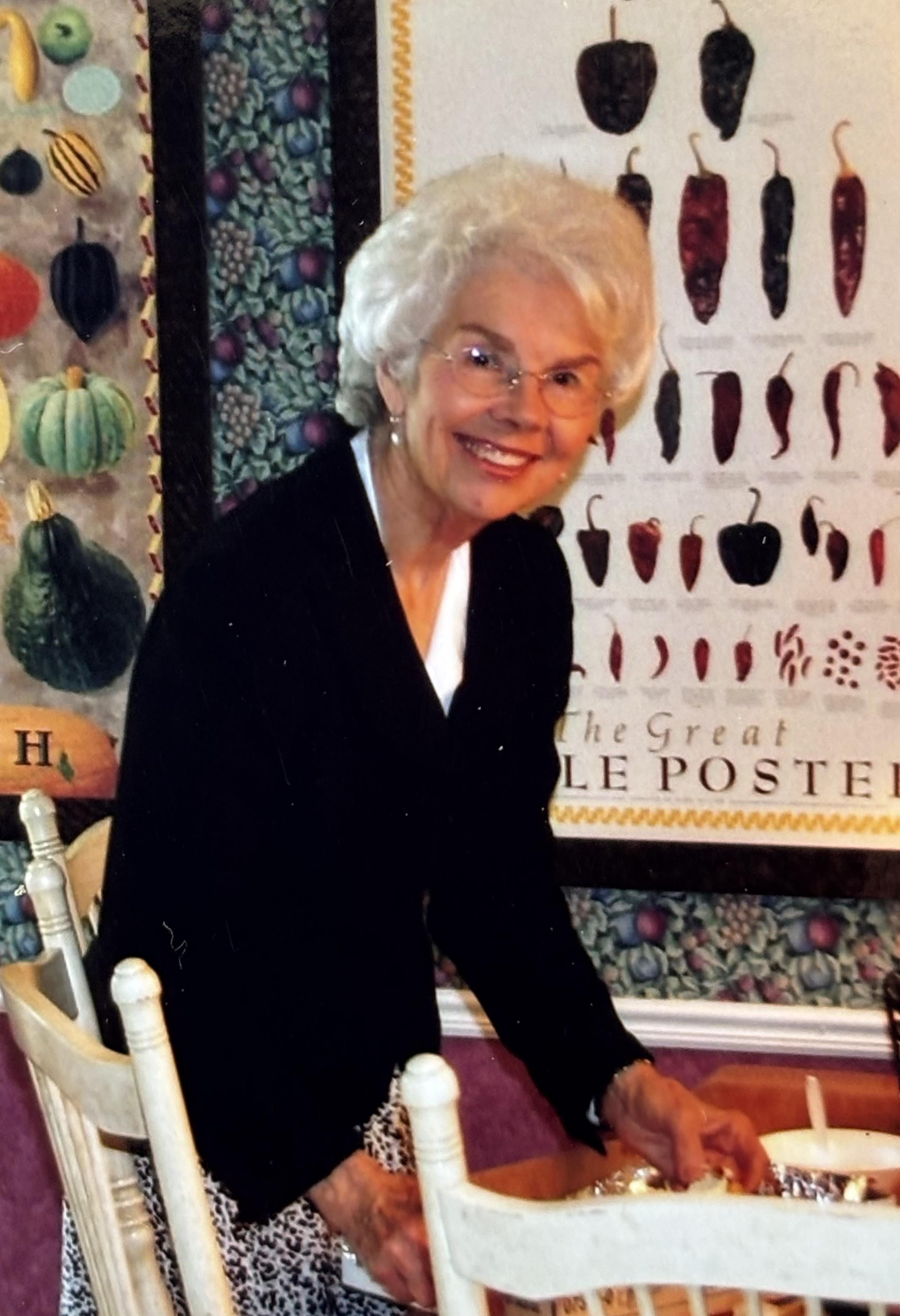 A woman smiling at camera