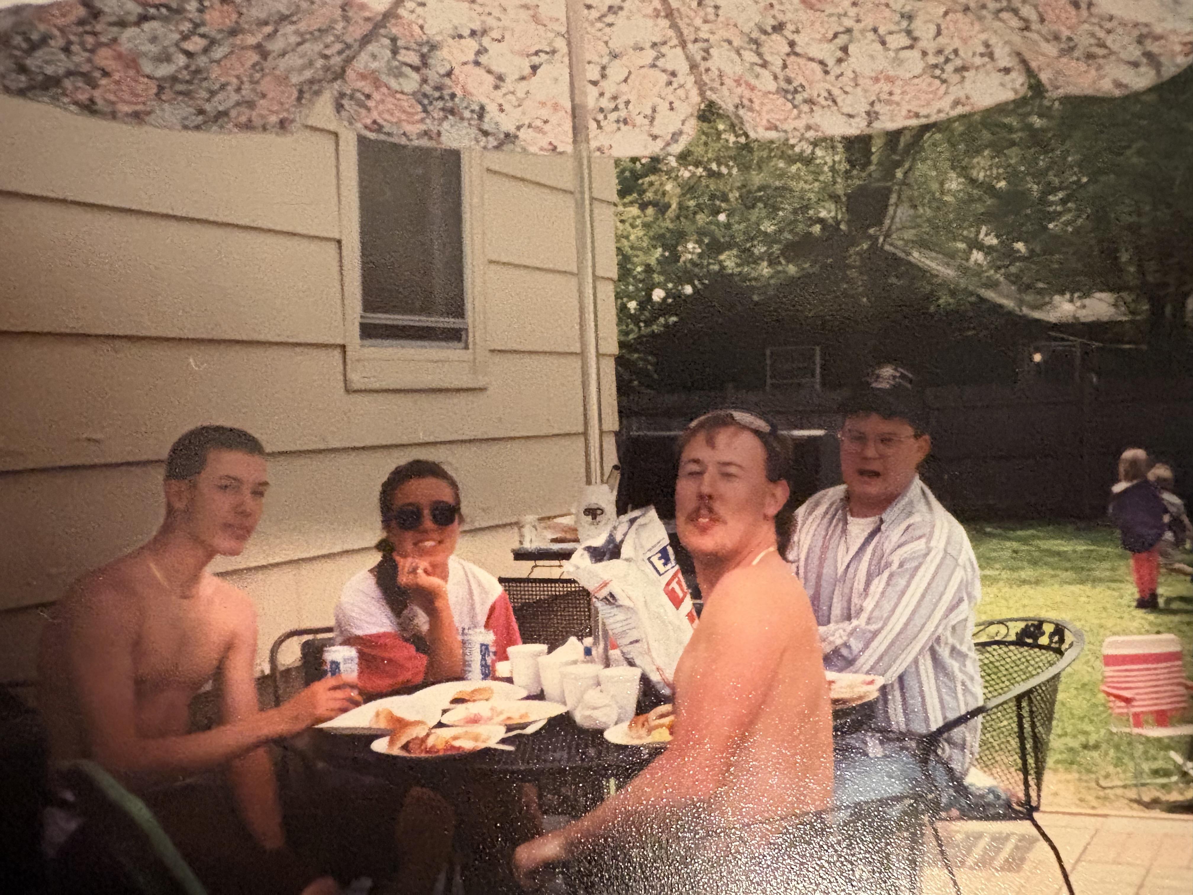 A group of people sitting at a table