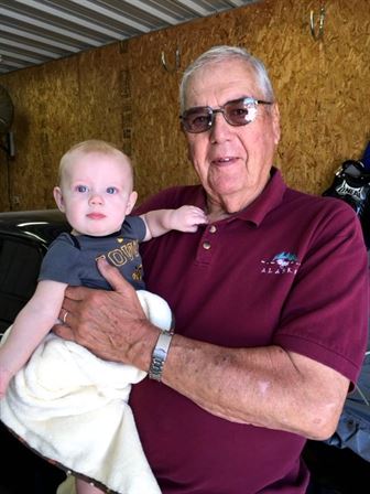 A man holding a baby