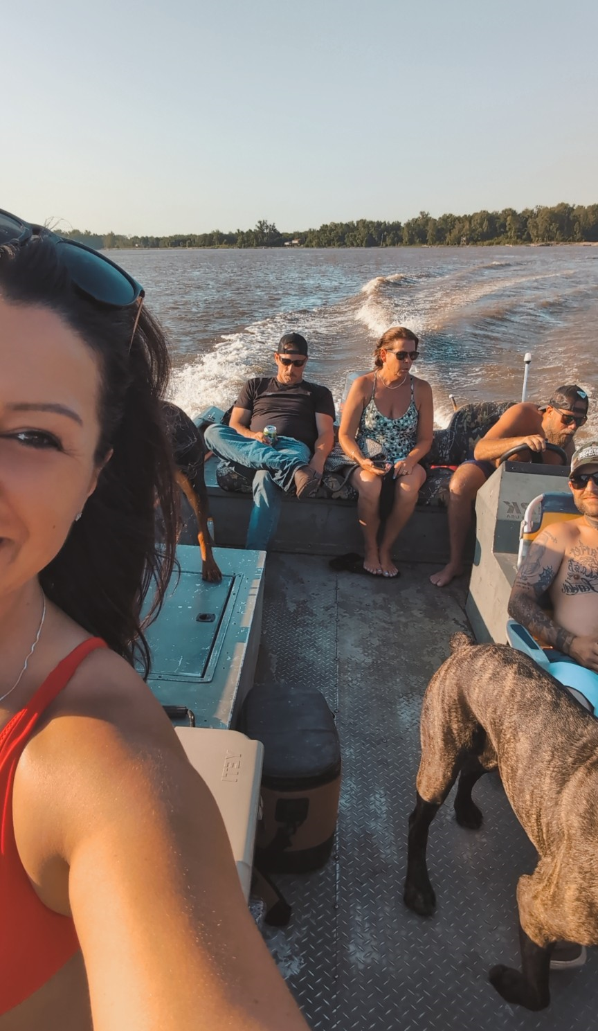 A group of people on a boat