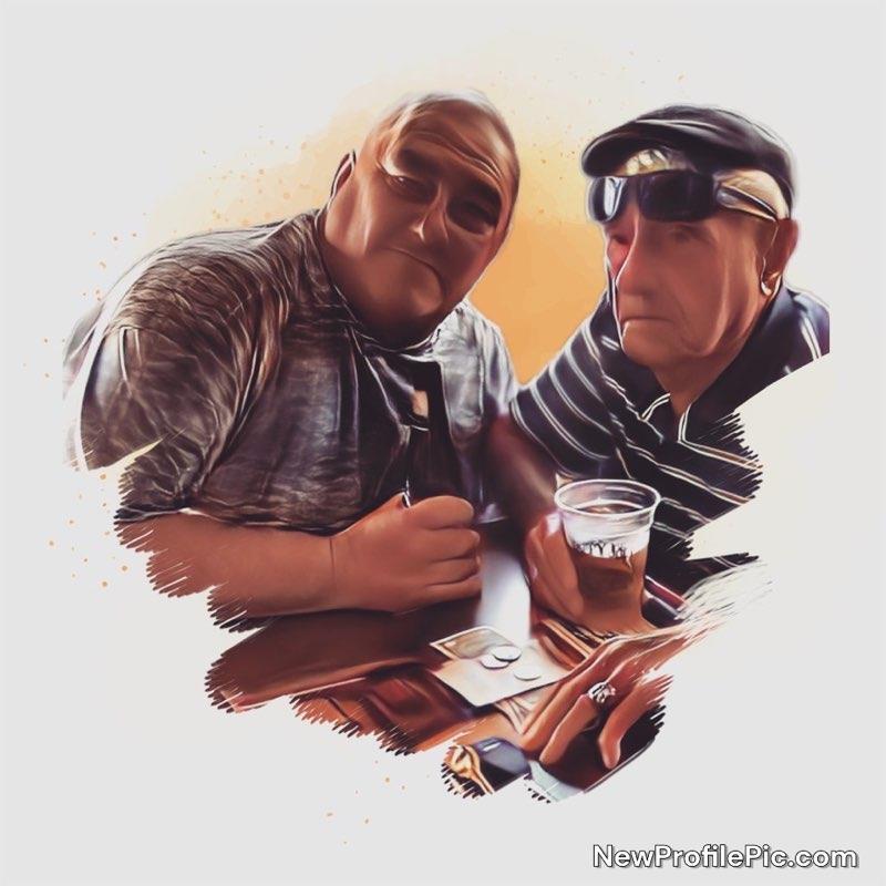 Two men sitting at a table