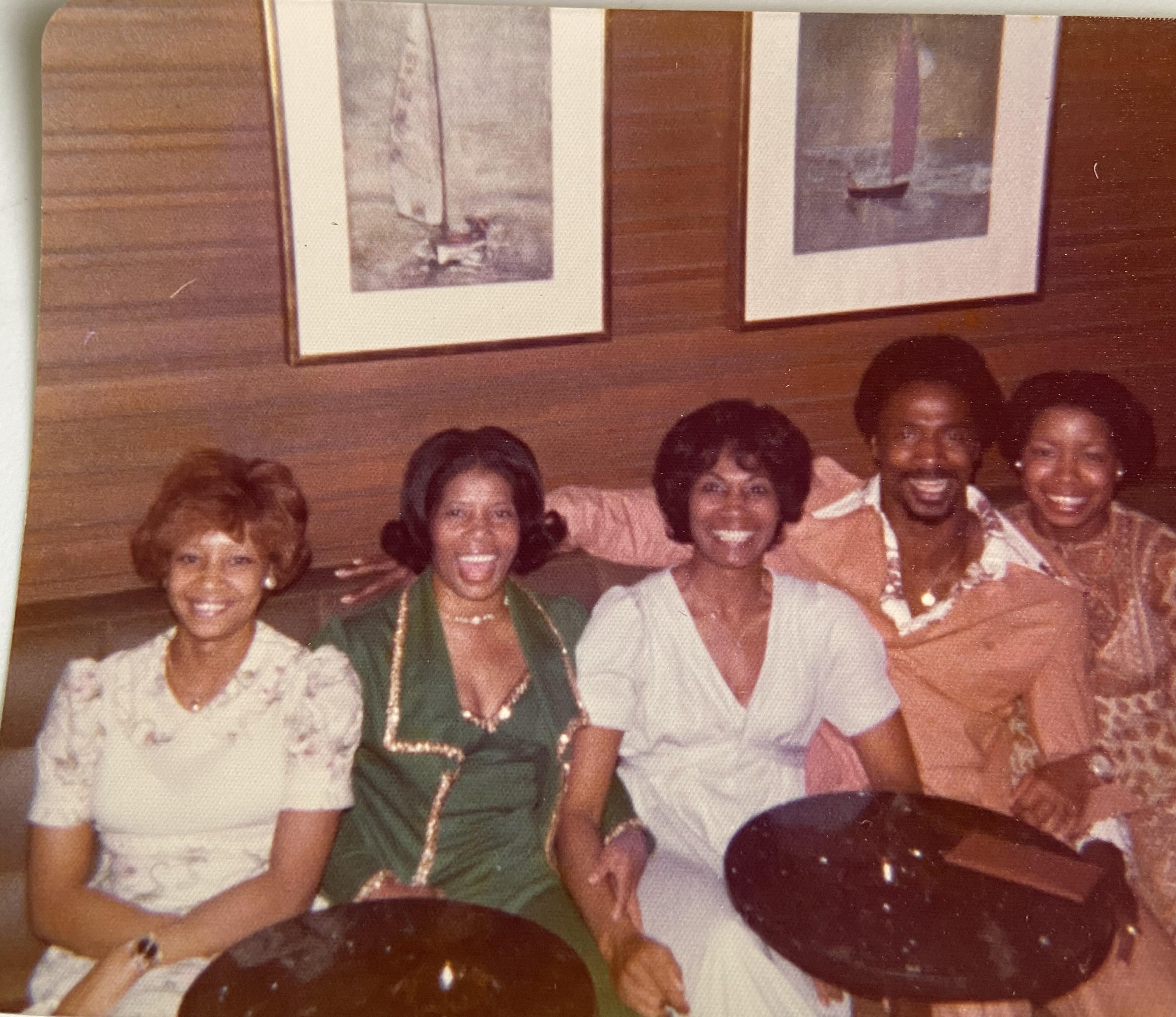 A group of people sitting on a couch