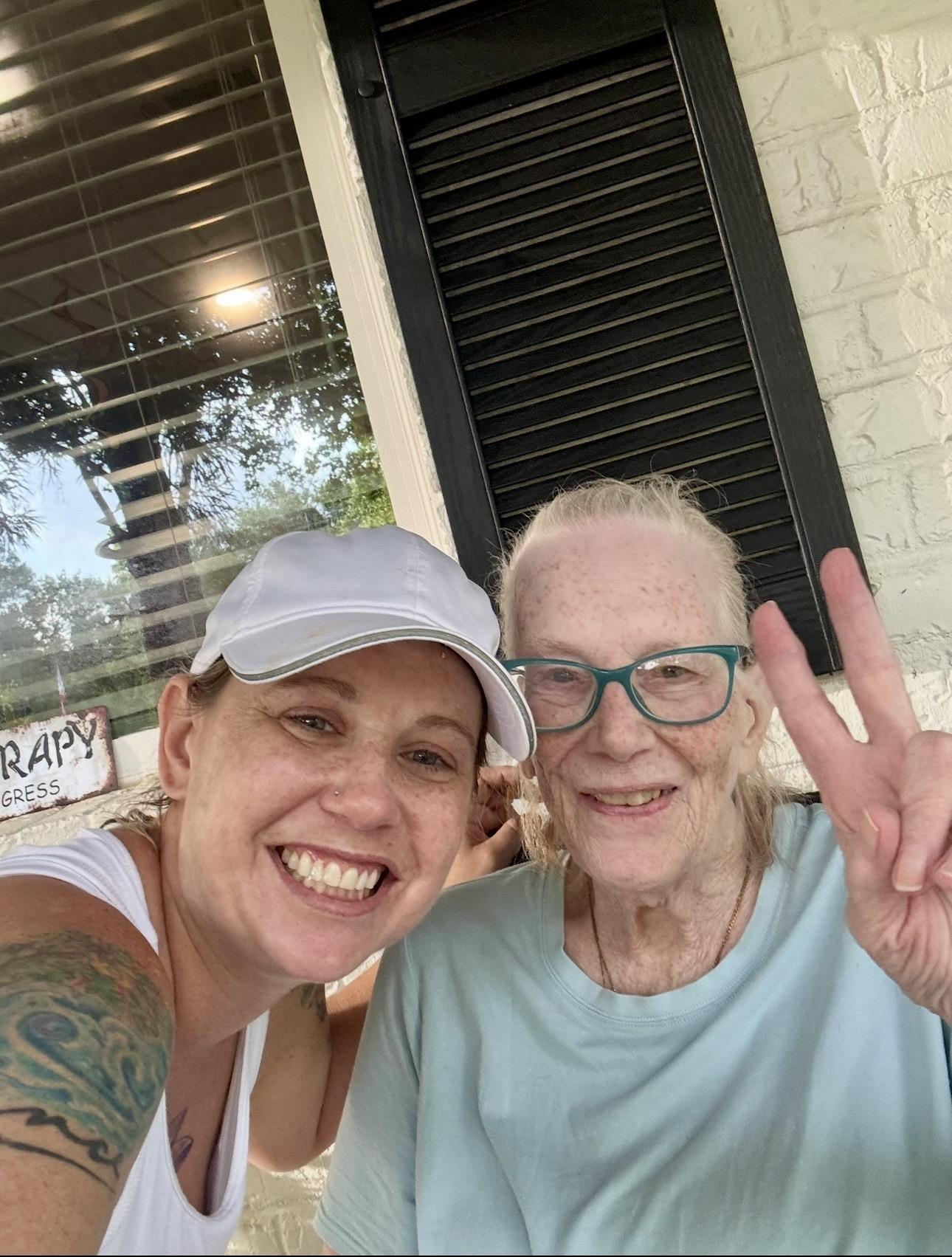 Two women taking a selfie