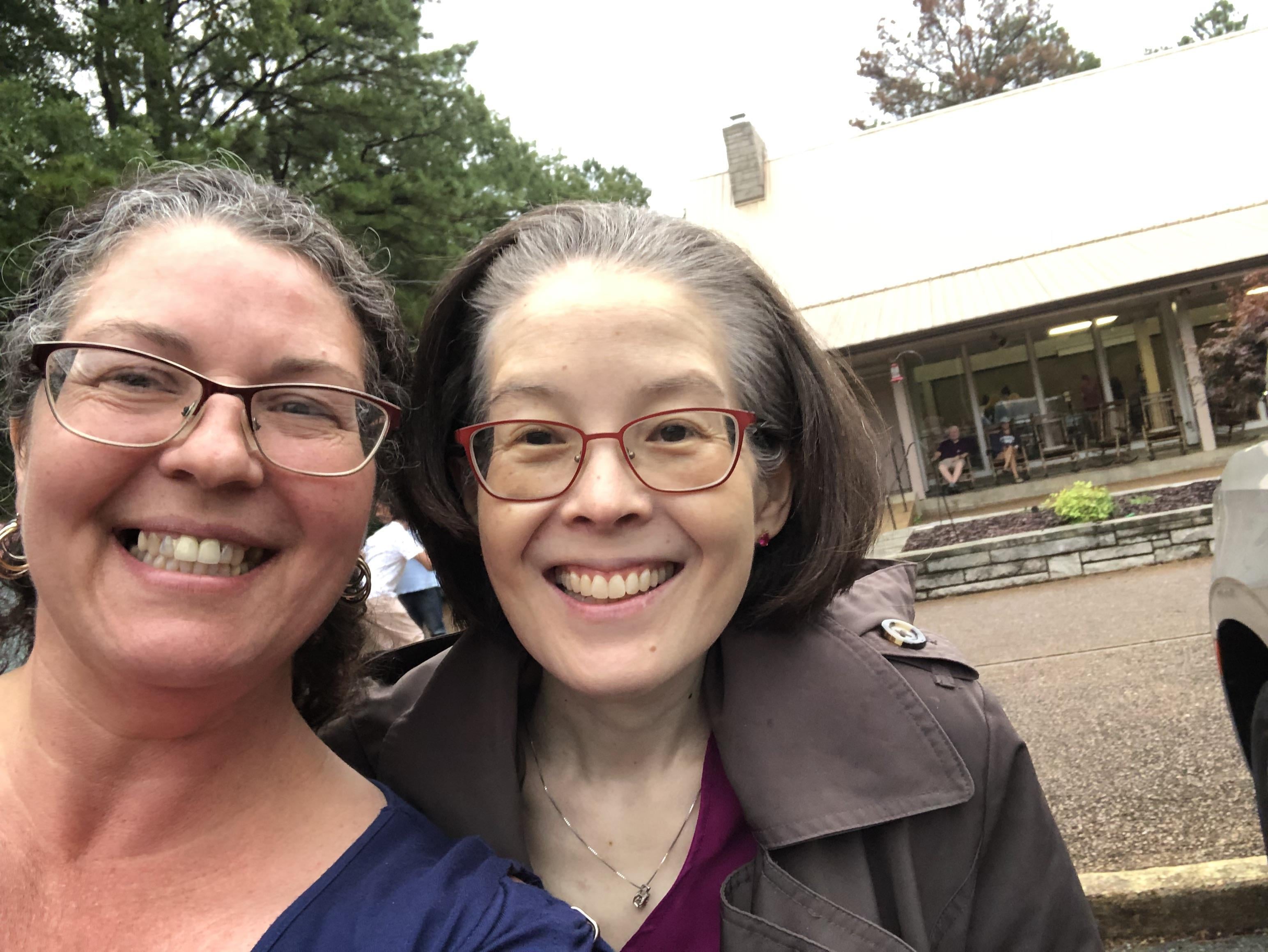 Two women taking a selfie