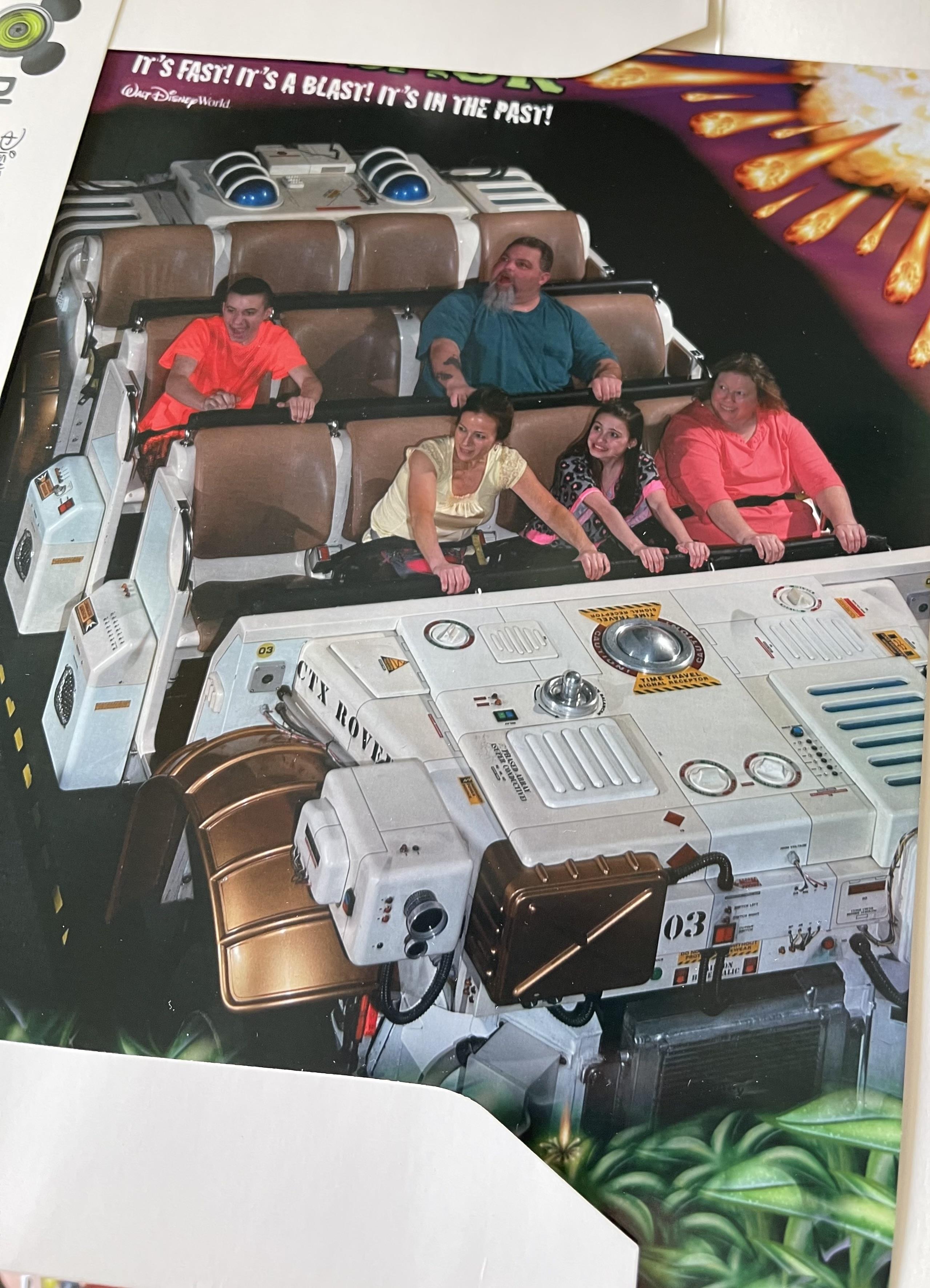 A group of people on a roller coaster