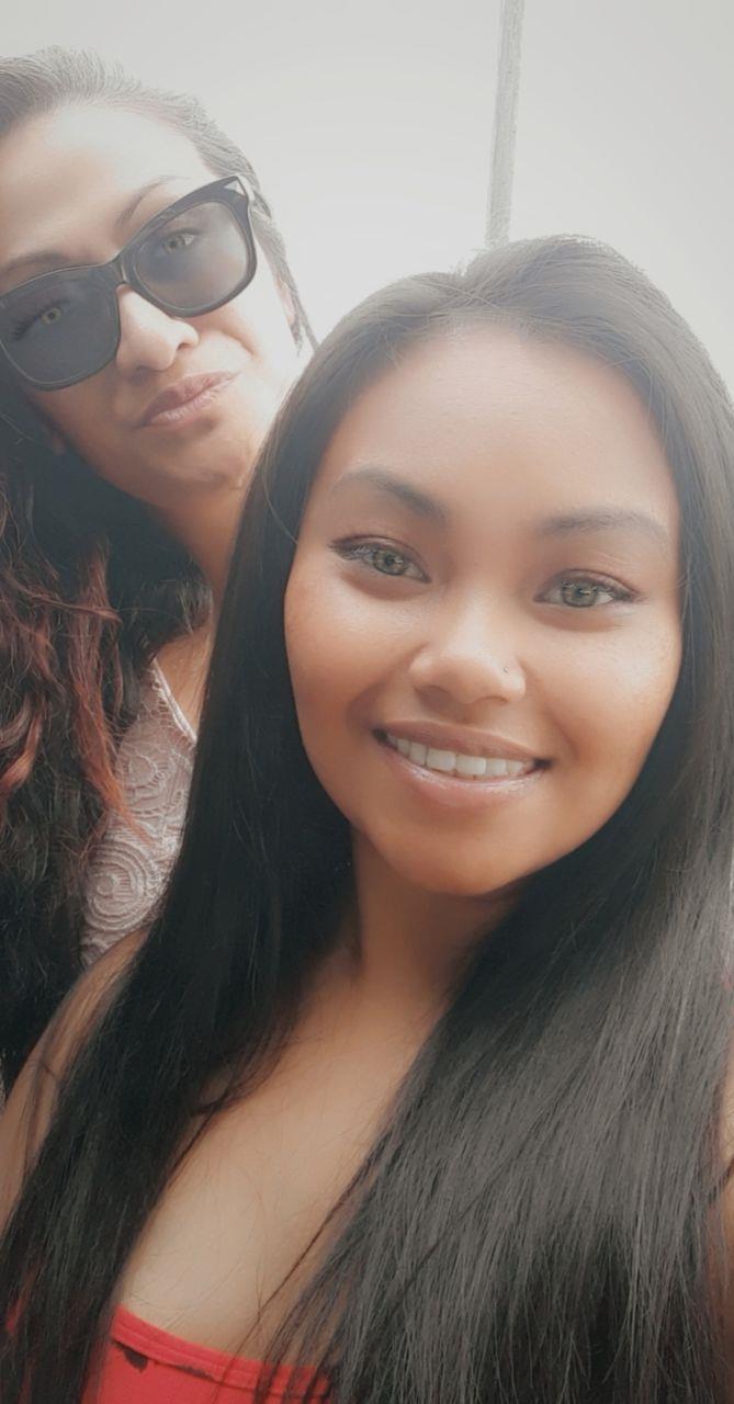 A selfie of two women